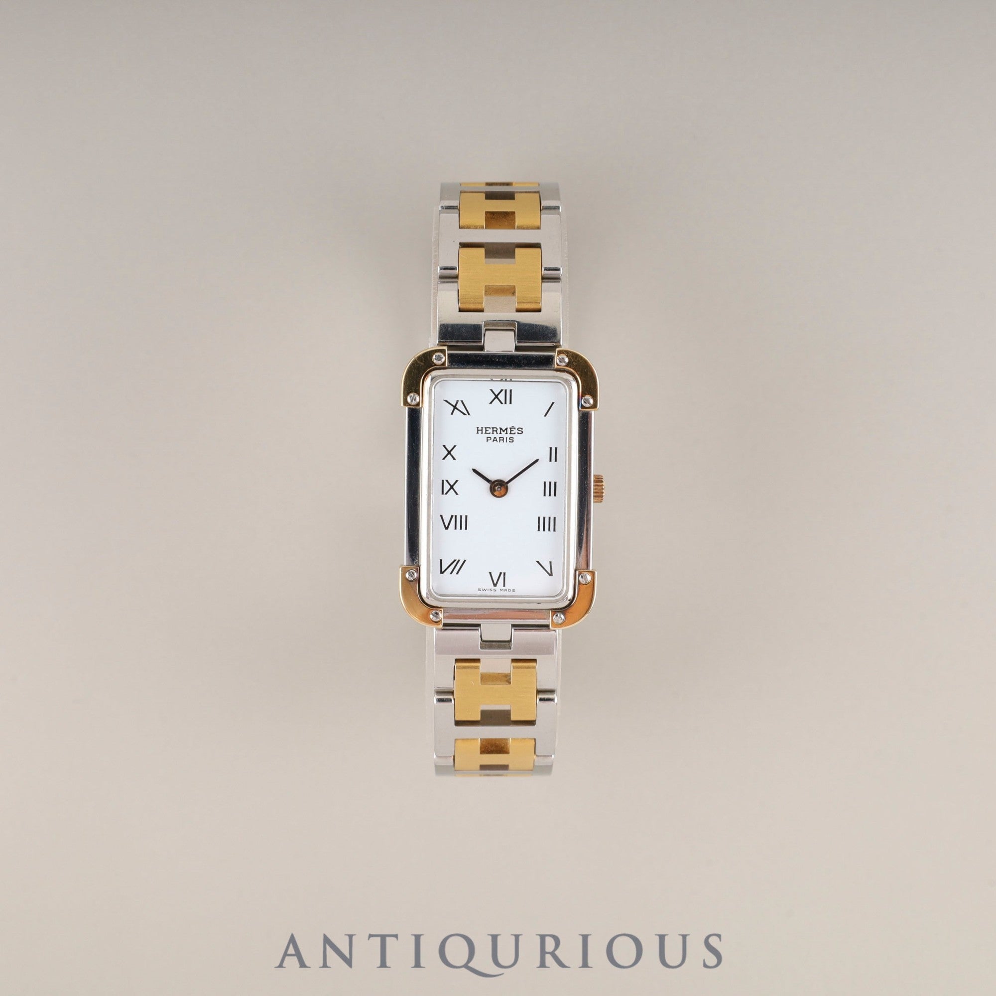 Hermès Cloajour 75.03 Quartz Cal.976 001 SS/GP SS/GP White Dial Overhauled