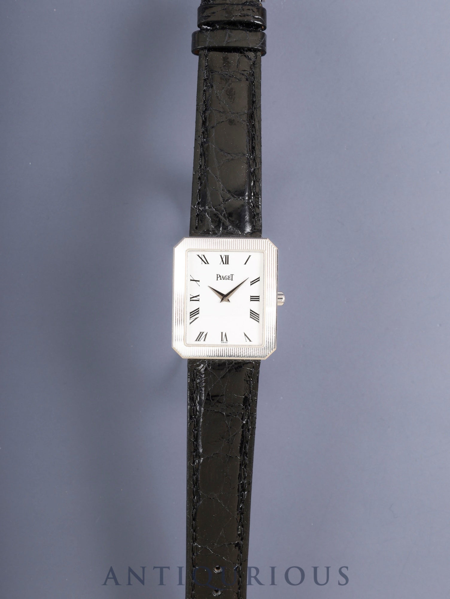 Piaget Protocole 90154 Manual Winding Cal.430P 750WG Leather Original Pin Buckle (750WG) White Roman Dial Box Overhauled