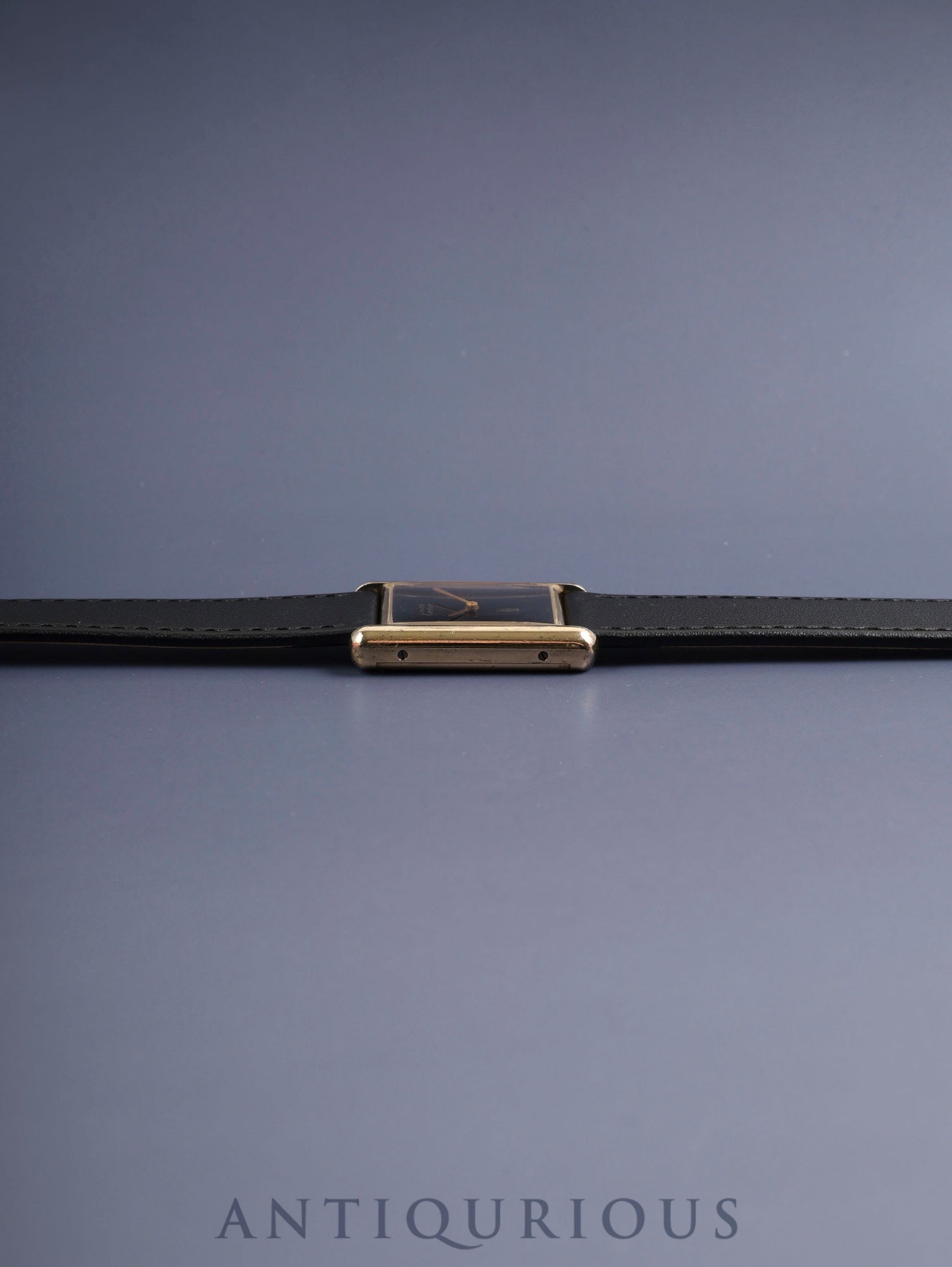 カルティエ マストタンク LM 手巻き Cal.78-1/ETA2512-1 SV925 革 純正尾錠(GP)オニキス文字盤(SWISS表記) オーバーホール済み