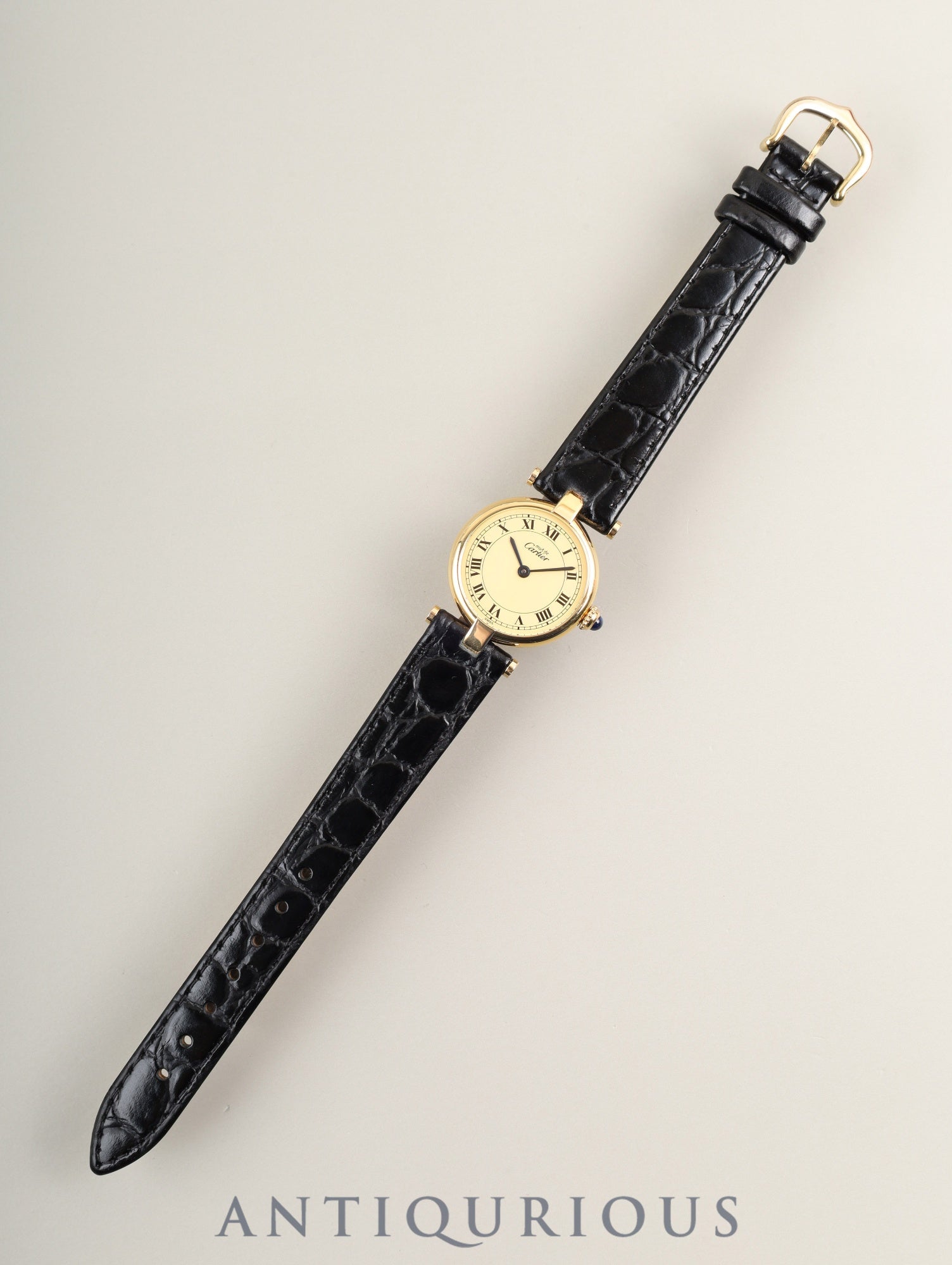 カルティエ マスト ヴァンドーム VLC SM W1002254 / 1851 クォーツ Cal.90.06 SV925 革 純正ピンバックル(GP)アイボリーローマン文字盤 箱 オーバーホール済み