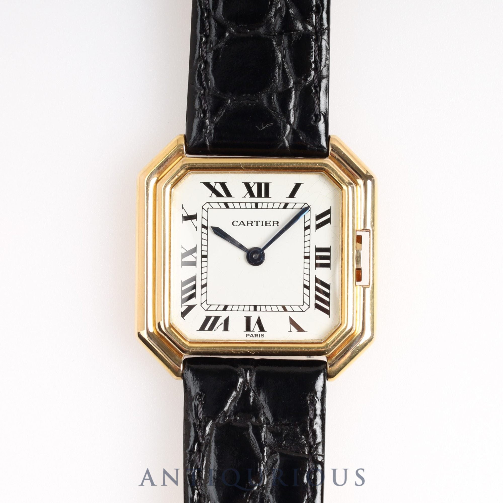 Cartier Santur LM White Dial YG Case