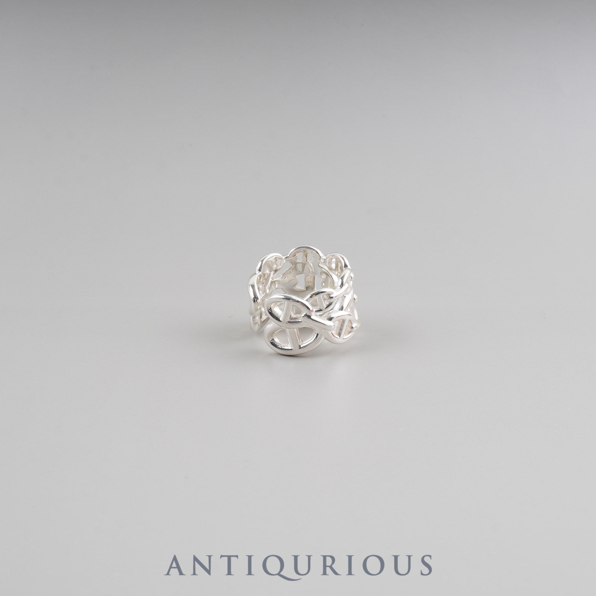 Hermès Chaine d'Ancre Enchaine Ring, GM, SV925, #59, Approx. Size 18-18.5, Box, Warranty (June 2025), 24 Years of Inscription