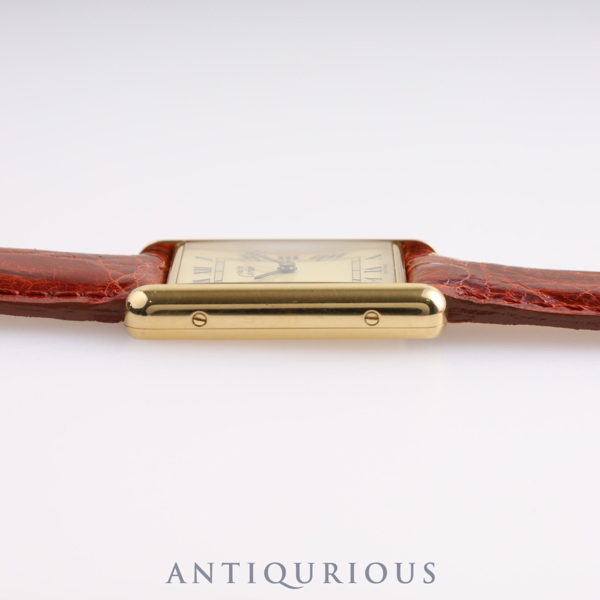 Cartier Must Tank LM QZ W1002753 / 590005 SV925 Leather Genuine Buckle (GP) Ivory Dial Box Cartier Boutique Complete Service