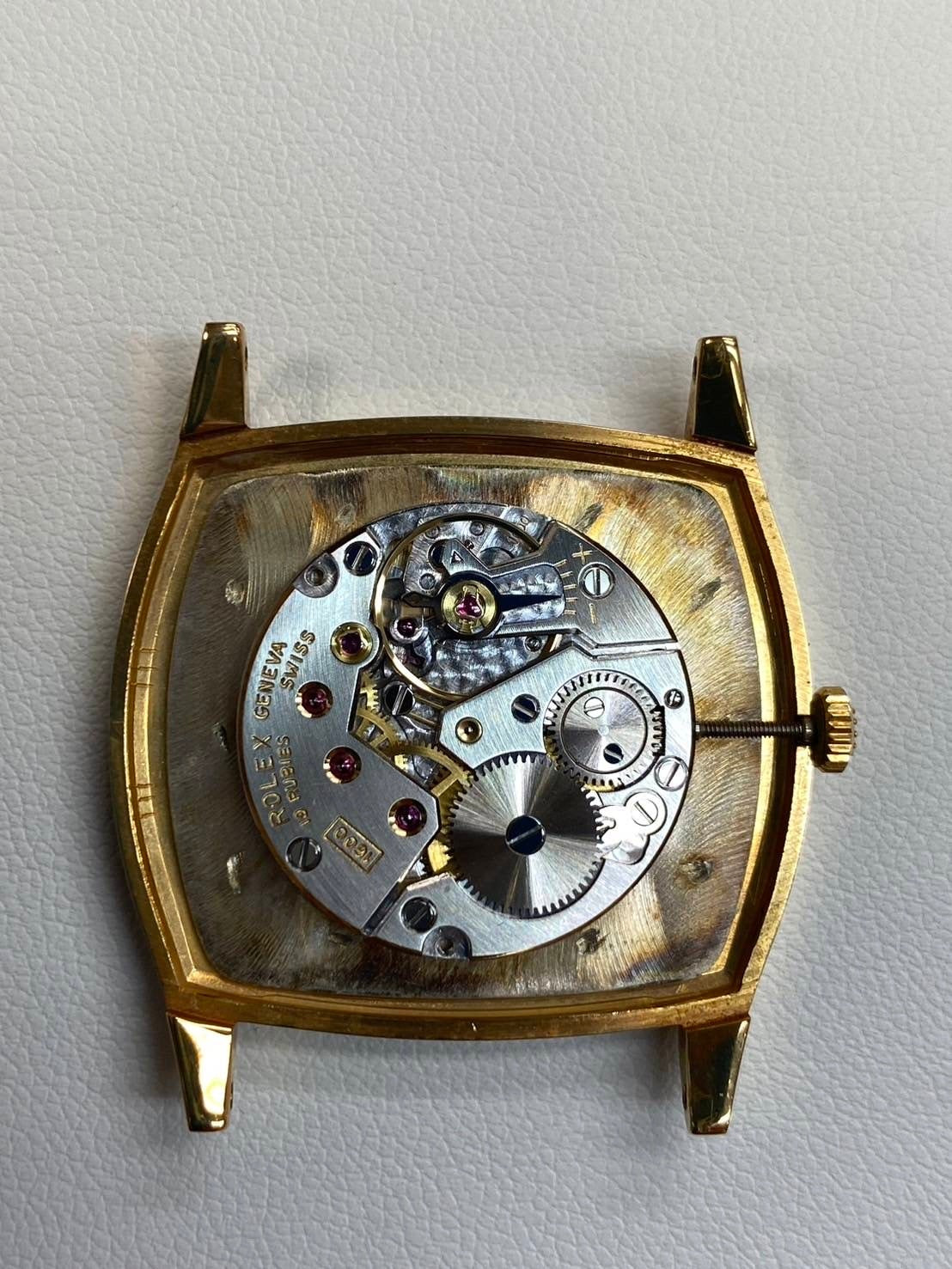 ロレックス チェリーニ 3805 手巻き Cal.1600 750 純正革ベルト 純正尾錠(GP)シャンパン文字盤 38番 1973年 オーバーホール済み