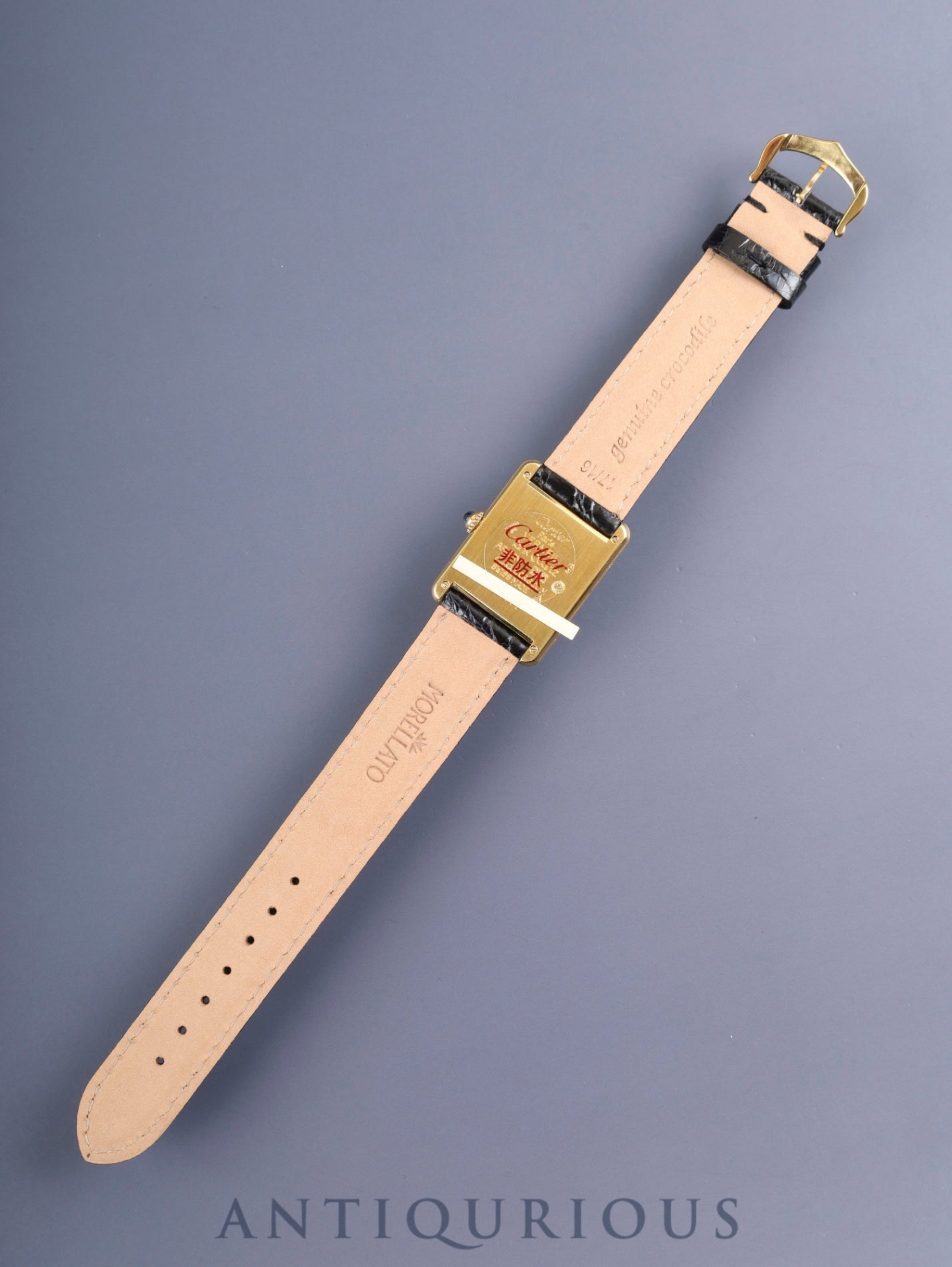 カルティエ マストタンク LM 590005 クォーツ SV925 革 純正尾錠(GP)アイボリーローマン文字盤(SWISS MADE表記)新品仕上げ済み カルティエブティックにてコンプリートサービス(フルメンテナンス)済み