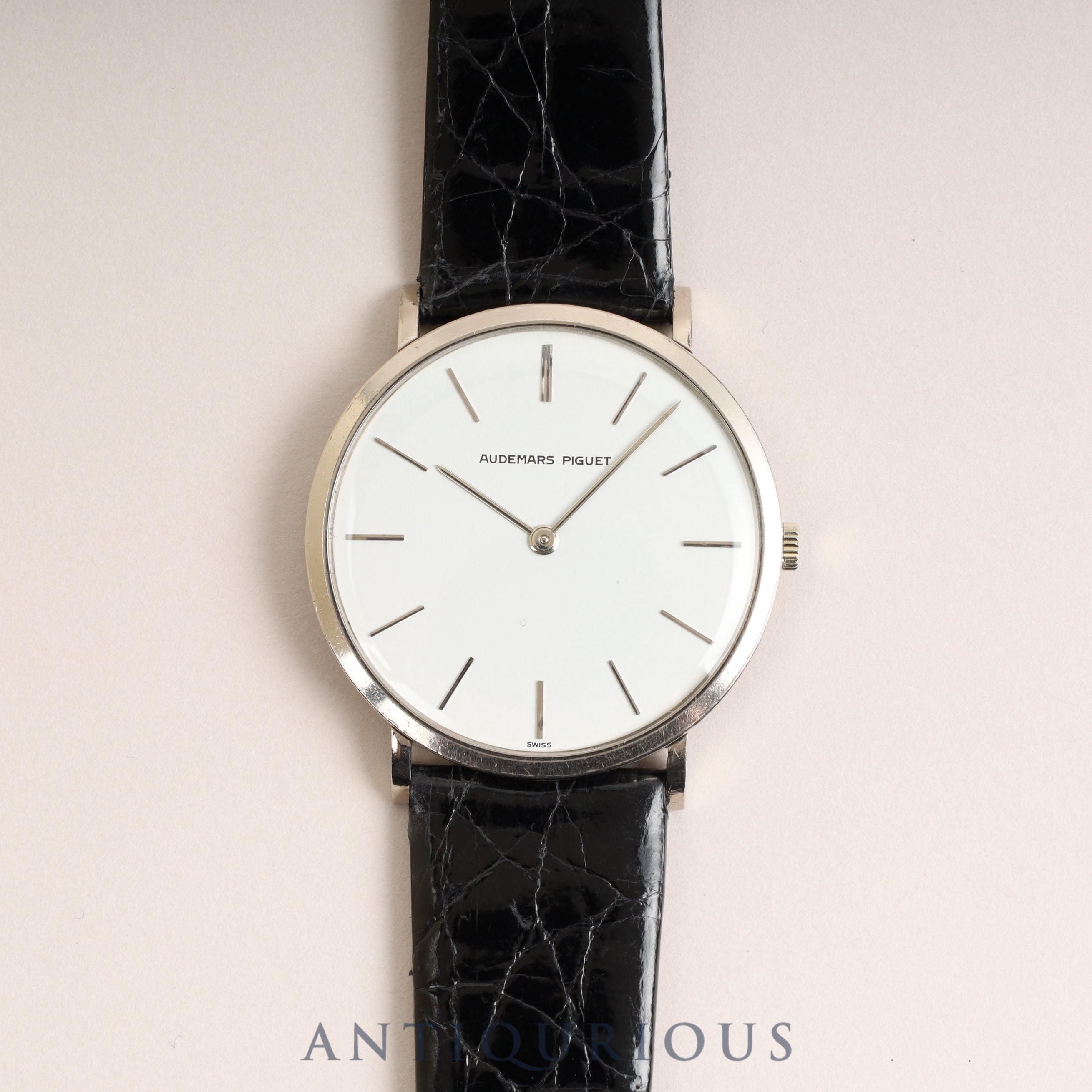 Audemars Piguet Extra Flat Hand-wound Cal.2090 750 Leather Genuine Buckle (750) White Dial 33.3mm 1976-1979