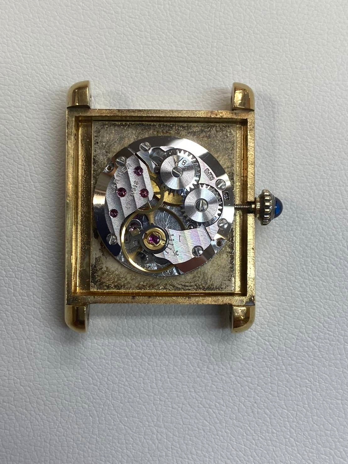 Cartier Must Tank LM Manual winding Cal.78-1 925 Leather Genuine buckle (GP) Ivory Roman dial Overhauled