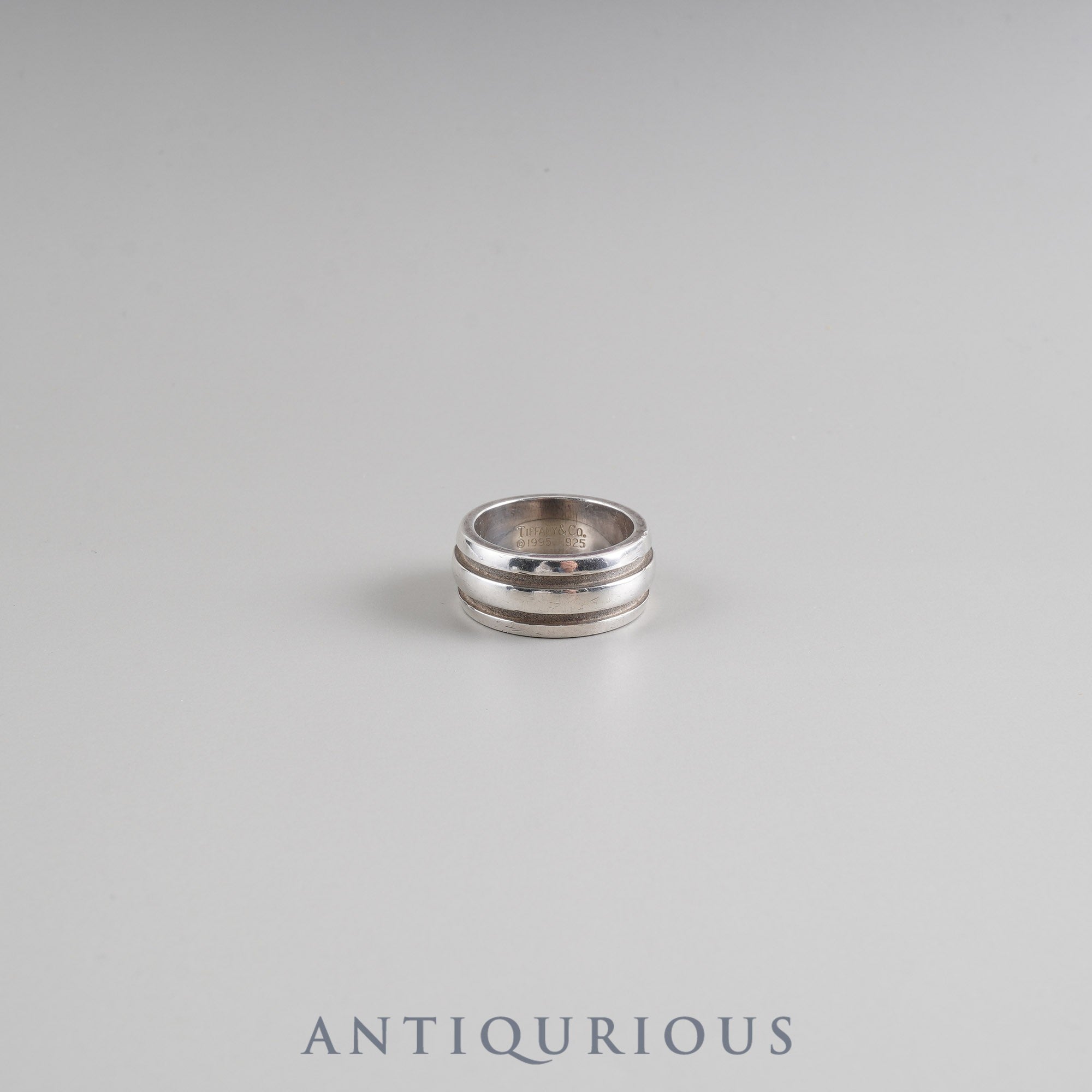 ティファニー リング グルーブド ダブルライン スターリングシルバー 約11号 1995刻