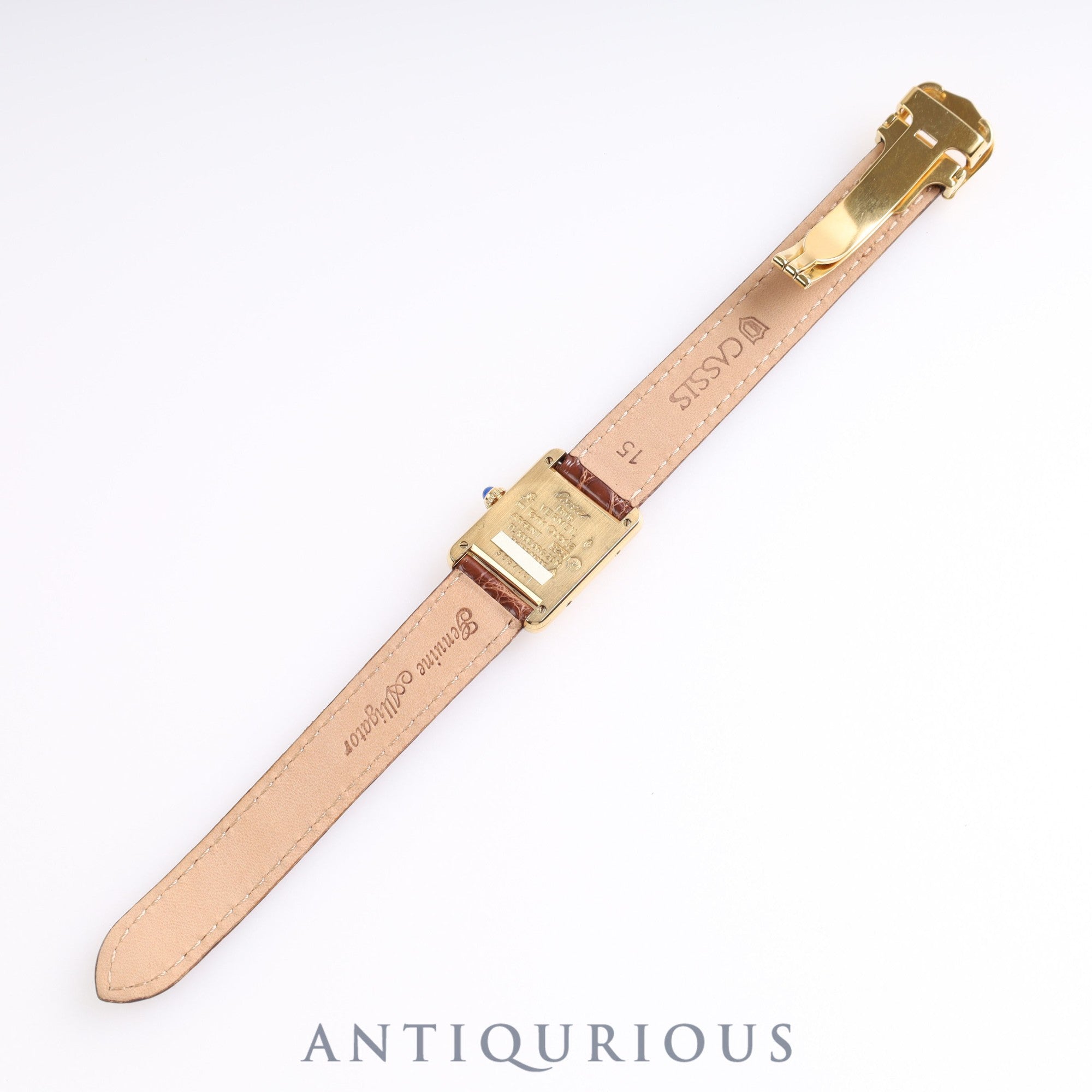 カルティエ マストタンク SM QZ 5057001 SV 革 トリニティ文字盤 純正Dバックル