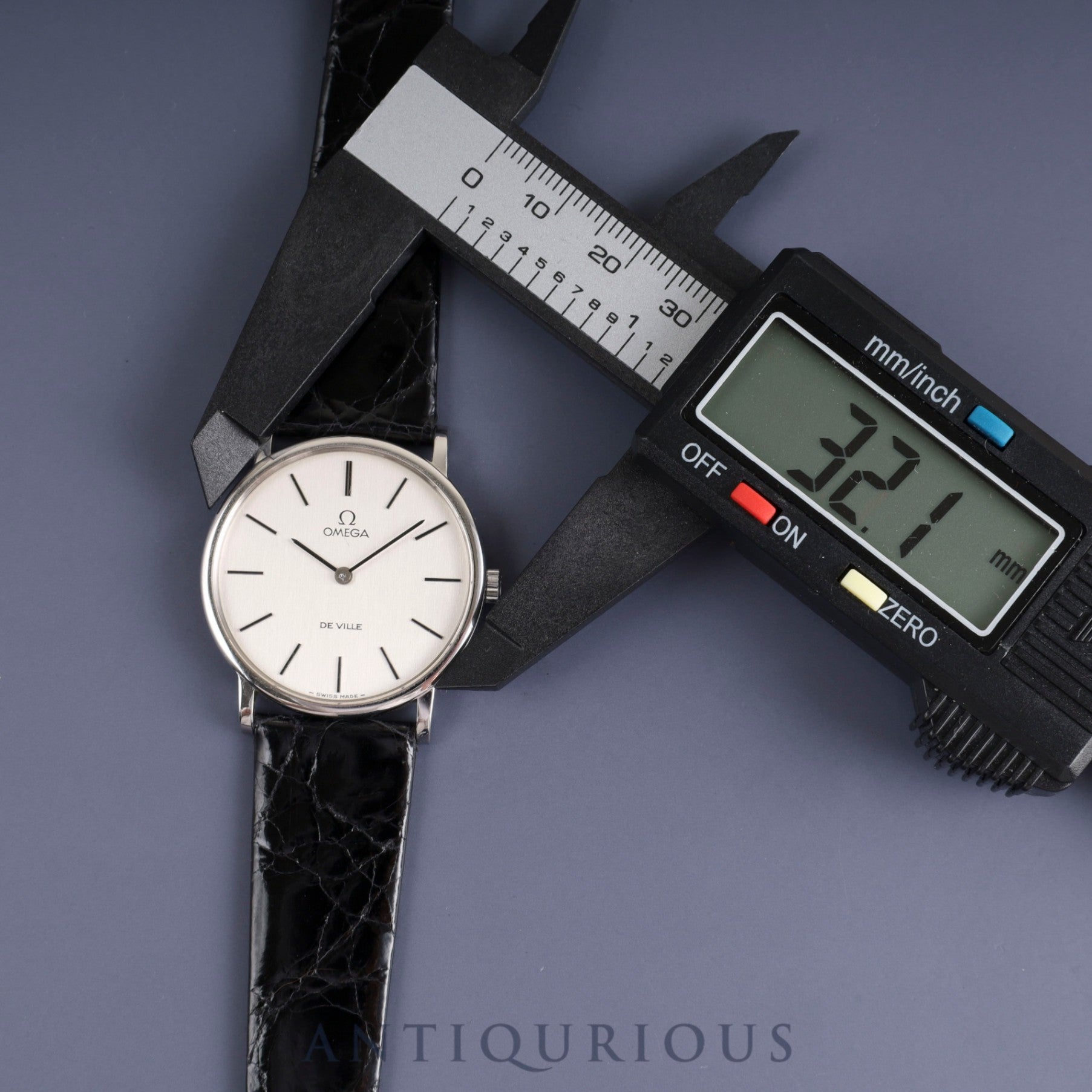 Omega De Ville 1110140 Manual winding Cal.625 SS Leather Aftermarket buckle (SS) Silver dial Genuine buckle belt Overhauled