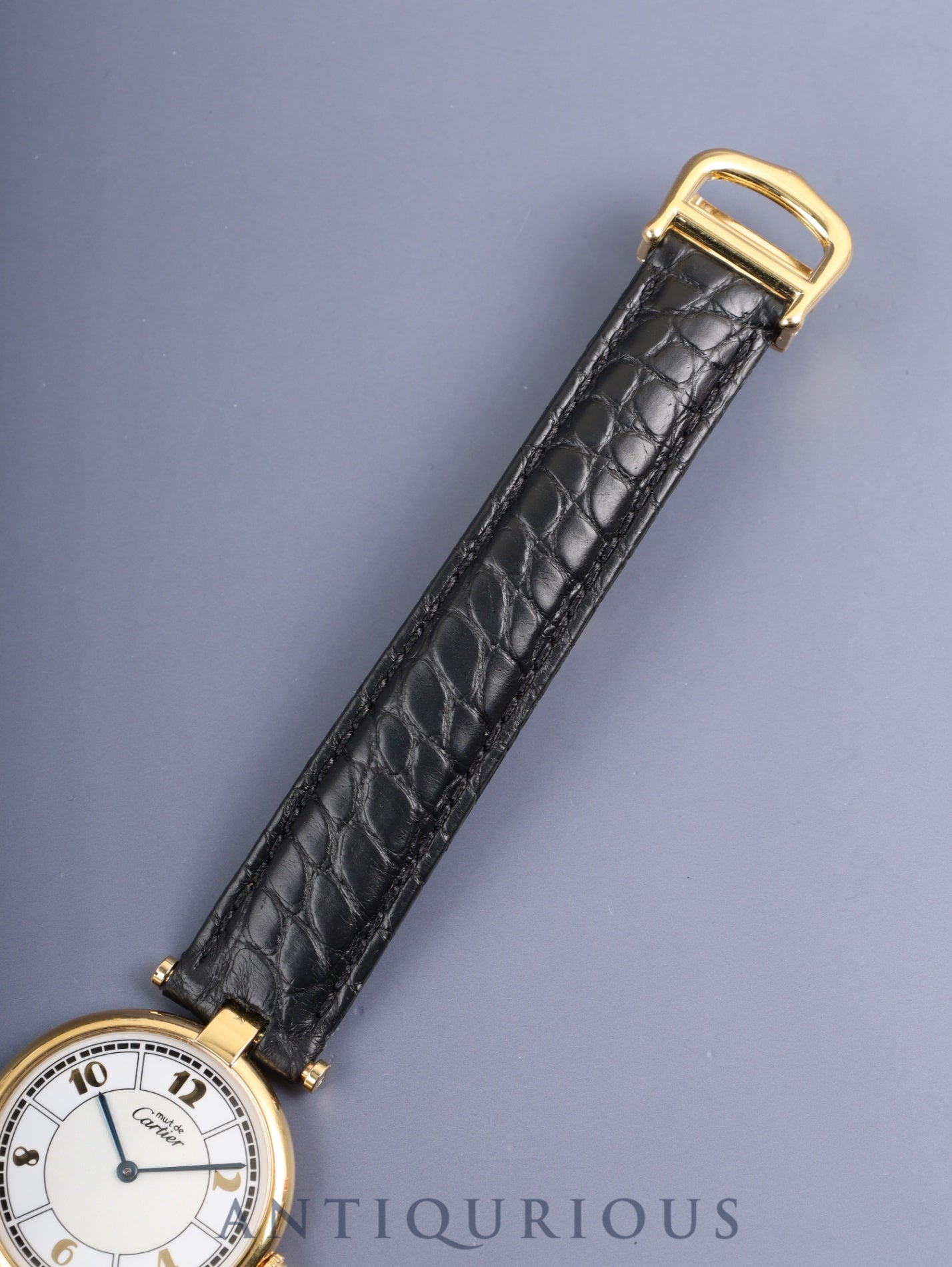 カルティエ マスト ヴァンドーム VLC LM W1009754 / 1861 クォーツ Cal.90 SV925 革 純正Dバックル(GP)飛びアラビア文字盤 箱 オーバーホール済み