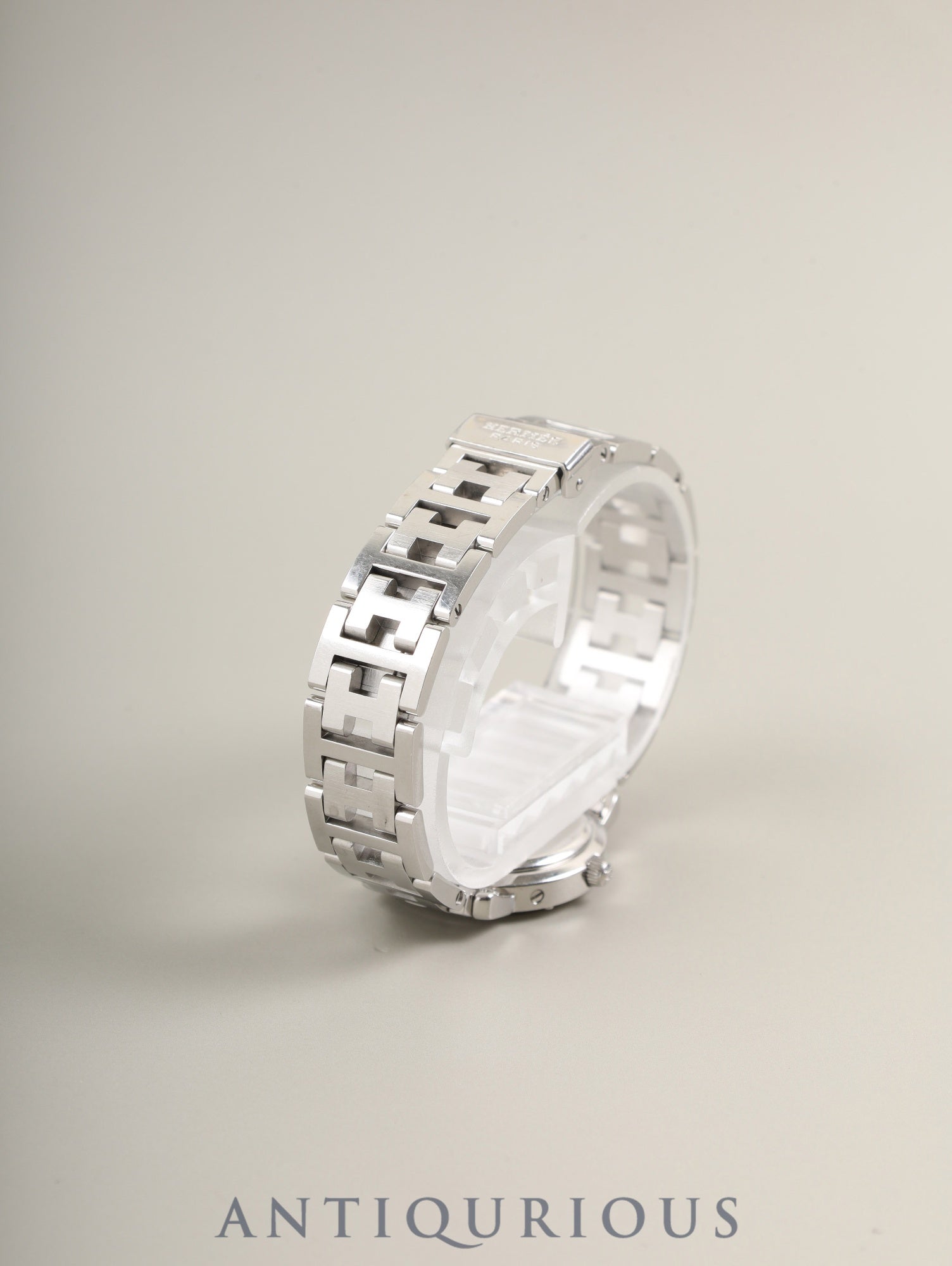 エルメス クリッパー CL4.210 クォーツ SS SS グレー文字盤 保証書(1999年)オーバーホール済み