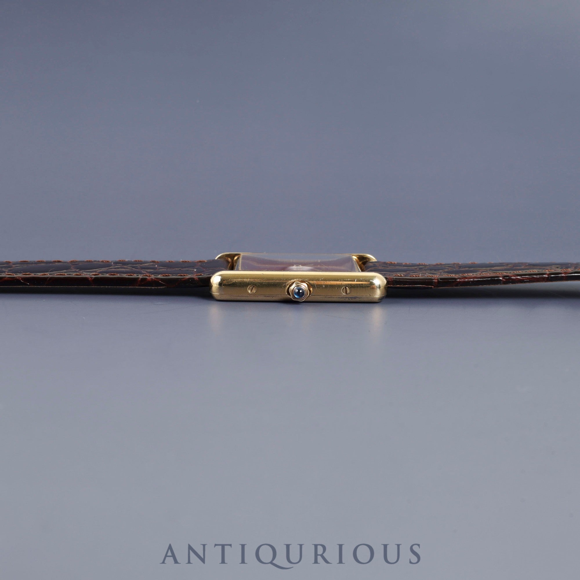 カルティエ マストタンク LM 6 81006 クォーツ\ SV925 革 純正尾錠(GP)ガーネットダイヤル ボルドー文字盤 カルティエブティックにてコンプリートサービス(フルメンテナンス)済み