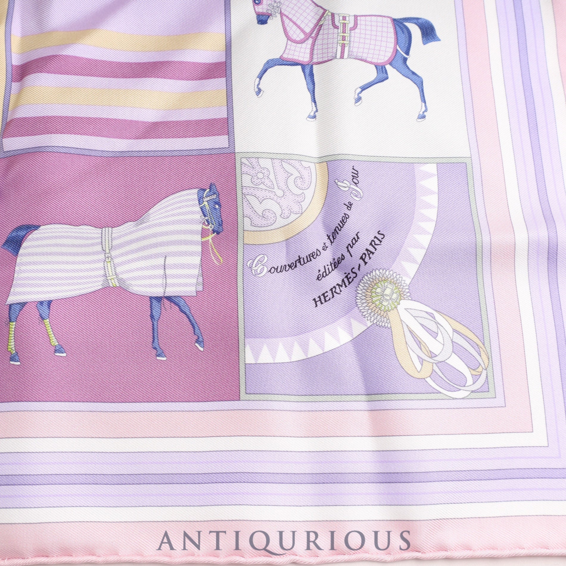 Hermes scarf Carre 45 COUVERTURES NOUVELLES SILK 100% box
