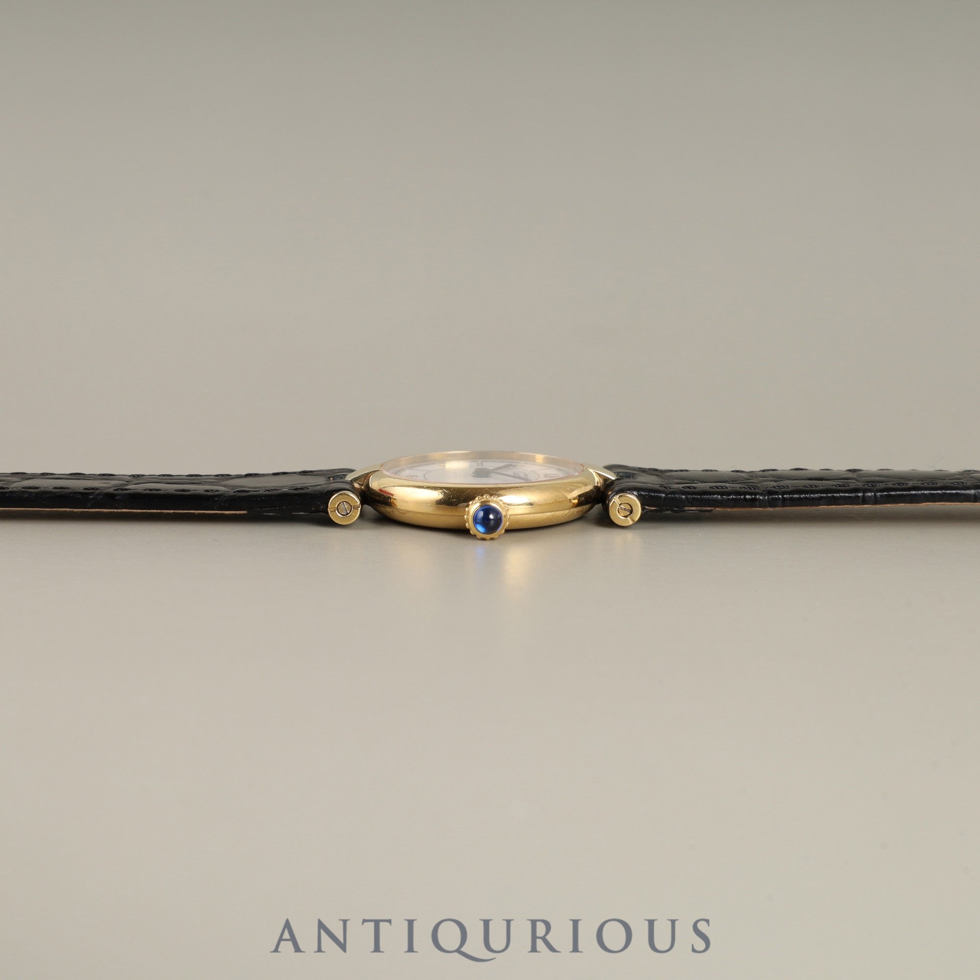 Cartier Must Vendôme VLC SM 1851 Quartz Cal. 690 SV925 Leather Genuine Buckle (GP) Arabic CC Dial Box Warranty (1998) Overhauled