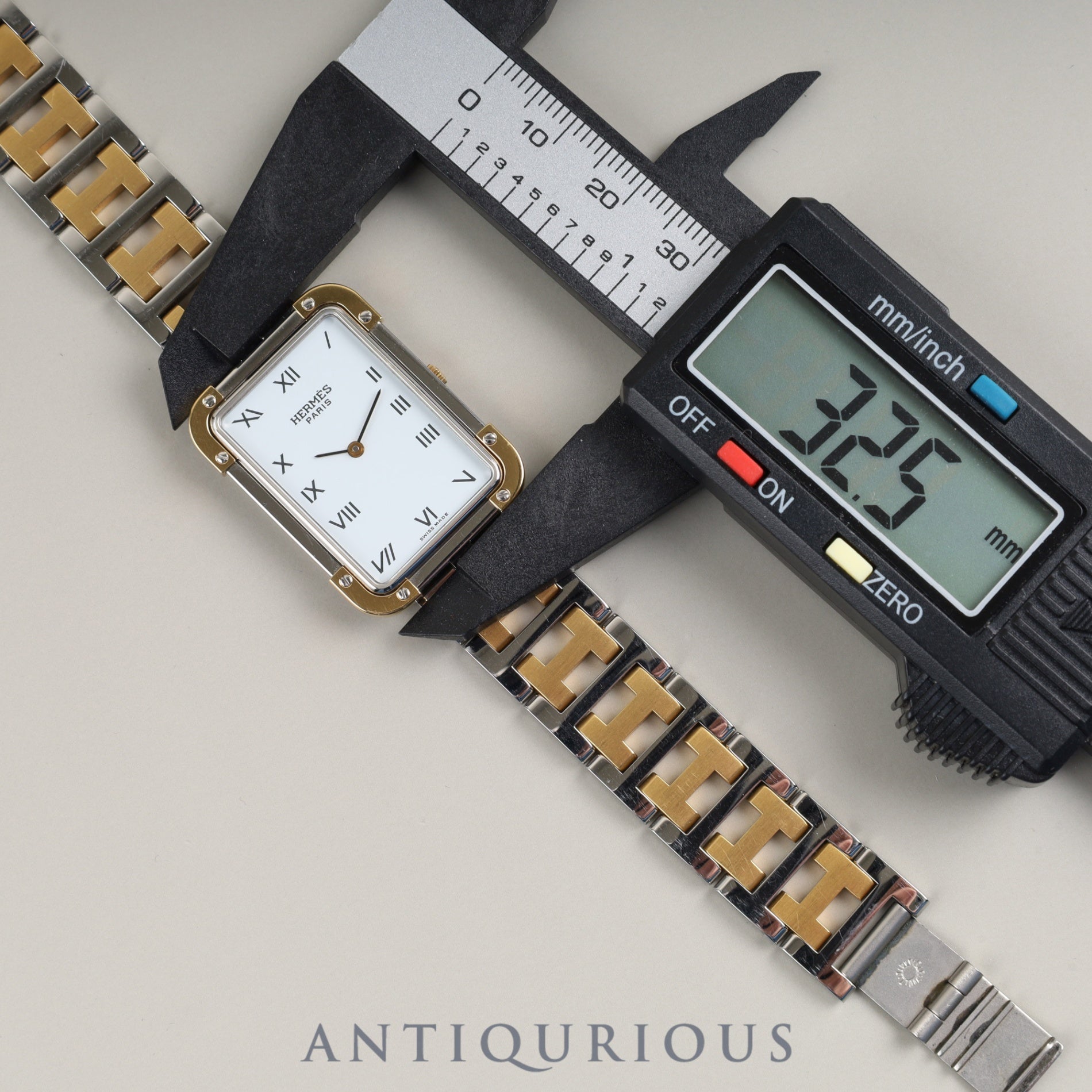 エルメス クロアジュール CR1.740 クォーツ Cal.032 SS/GP SS/GP ホワイトローマン文字盤 オーバーホール済み