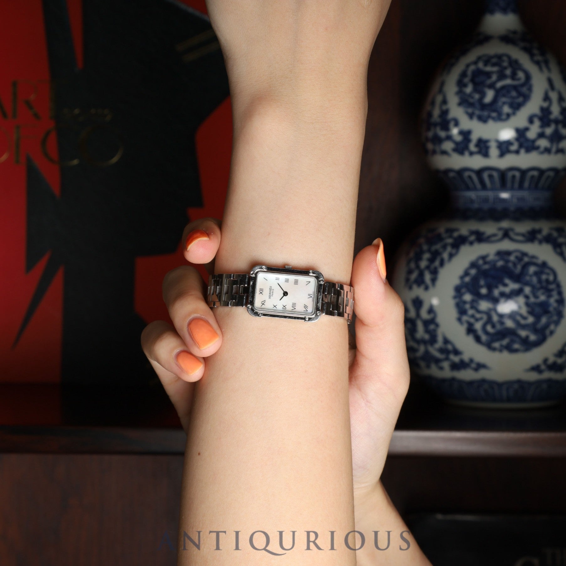 エルメス クロアジュール CR2.210 クォーツ Cal.976.001 SS SS ホワイトシェル文字盤 箱 冊子 保証書 タグ オーバーホール済み