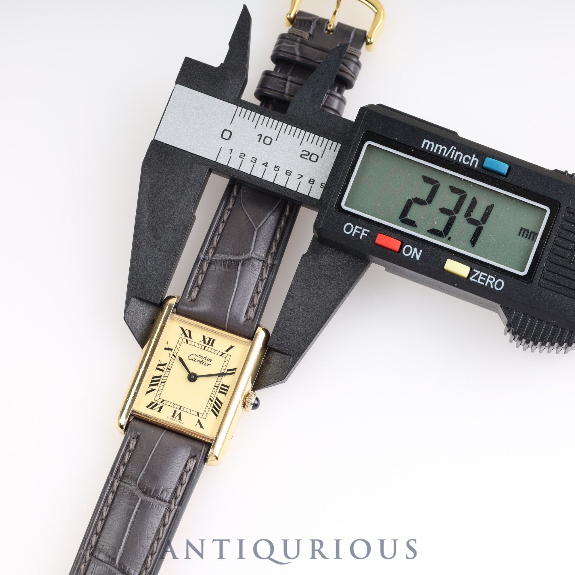 Cartier Must Tank LM Manual Winding SV925 Leather Genuine Buckle Ivory Roman Dial Cartier Boutique Complete Service