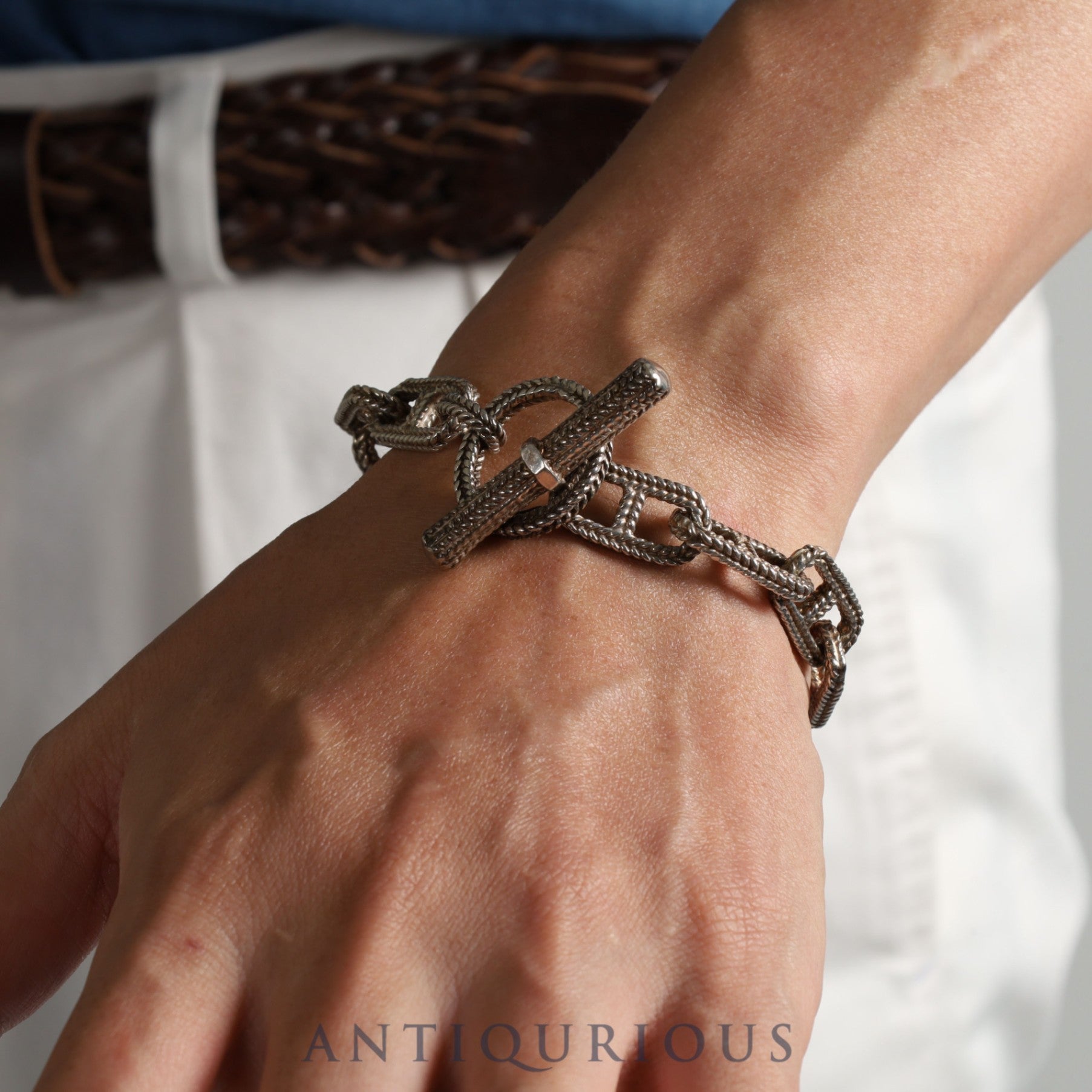 ティファニー ブレスレット テクスチャード アンカーチェーン トグル ヴィンテージ スターリングシルバー