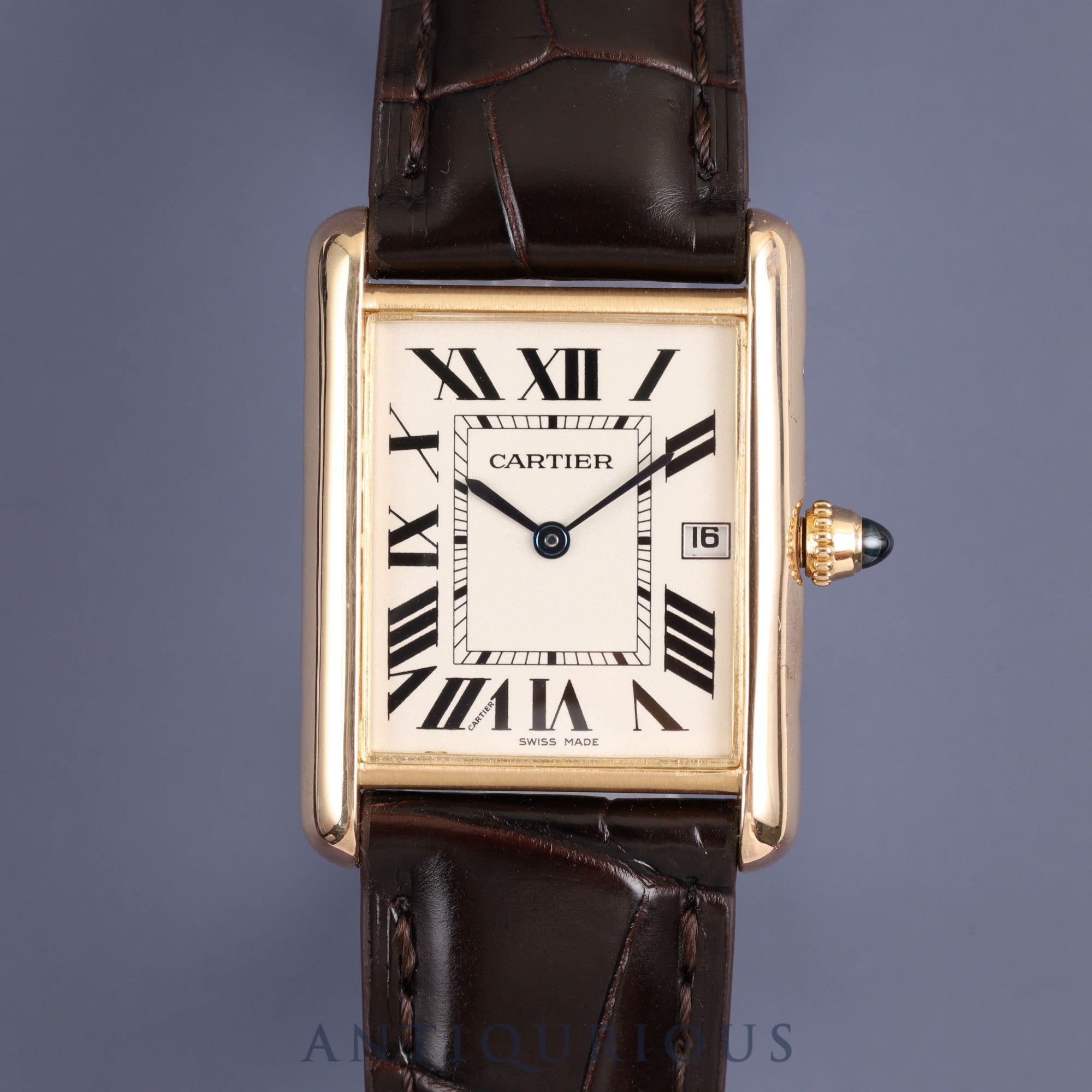 カルティエ タンクルイカルティエ LM W1529756 / 2441 クォーツ YG 純正革 純正尾錠(750)ホワイト文字盤 保証書 メンテナンス済み