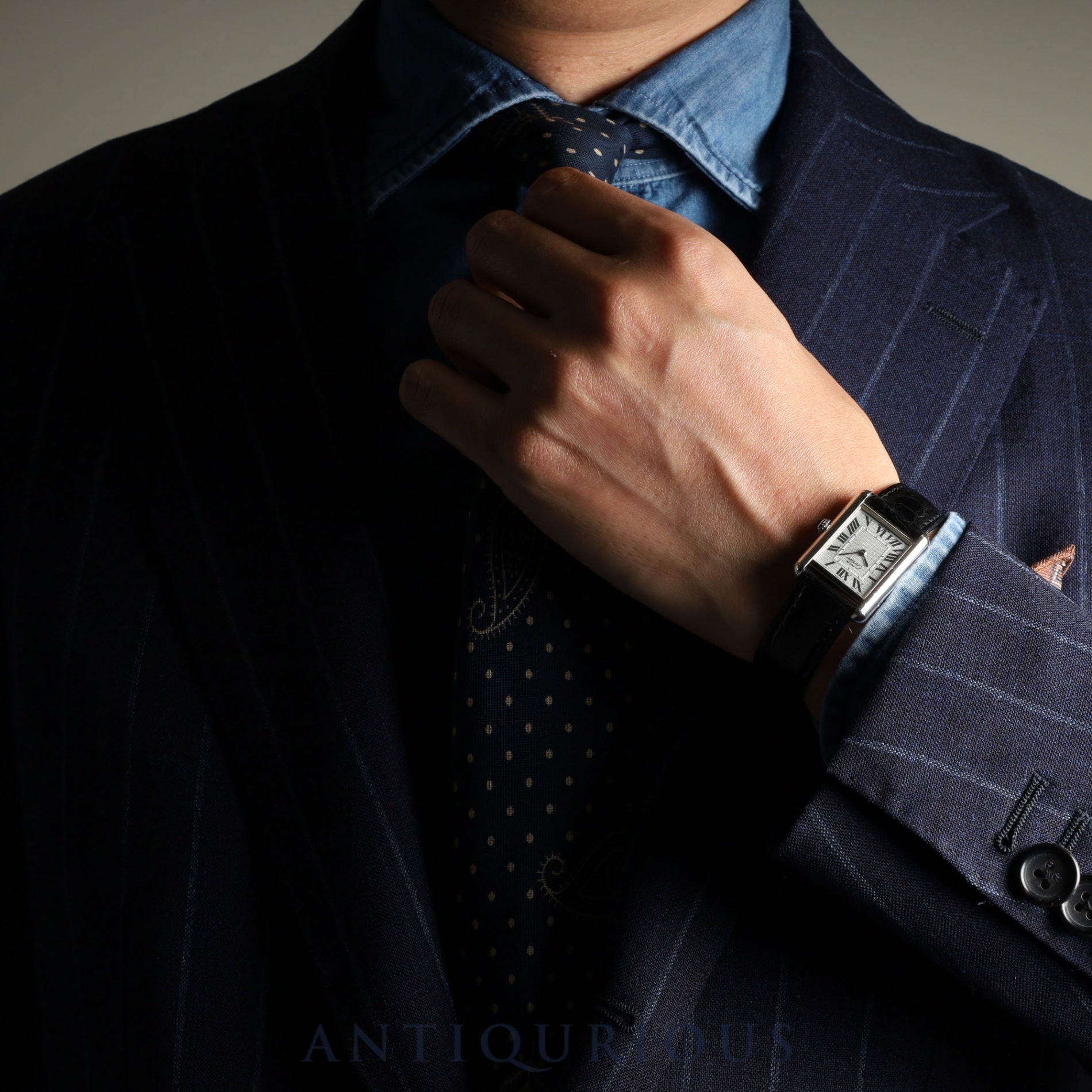 Cartier Must Tank MM 2416 Quartz Cal.057 SV925 Leather Genuine D Buckle (SS) Silver Roman Dial Overhauled