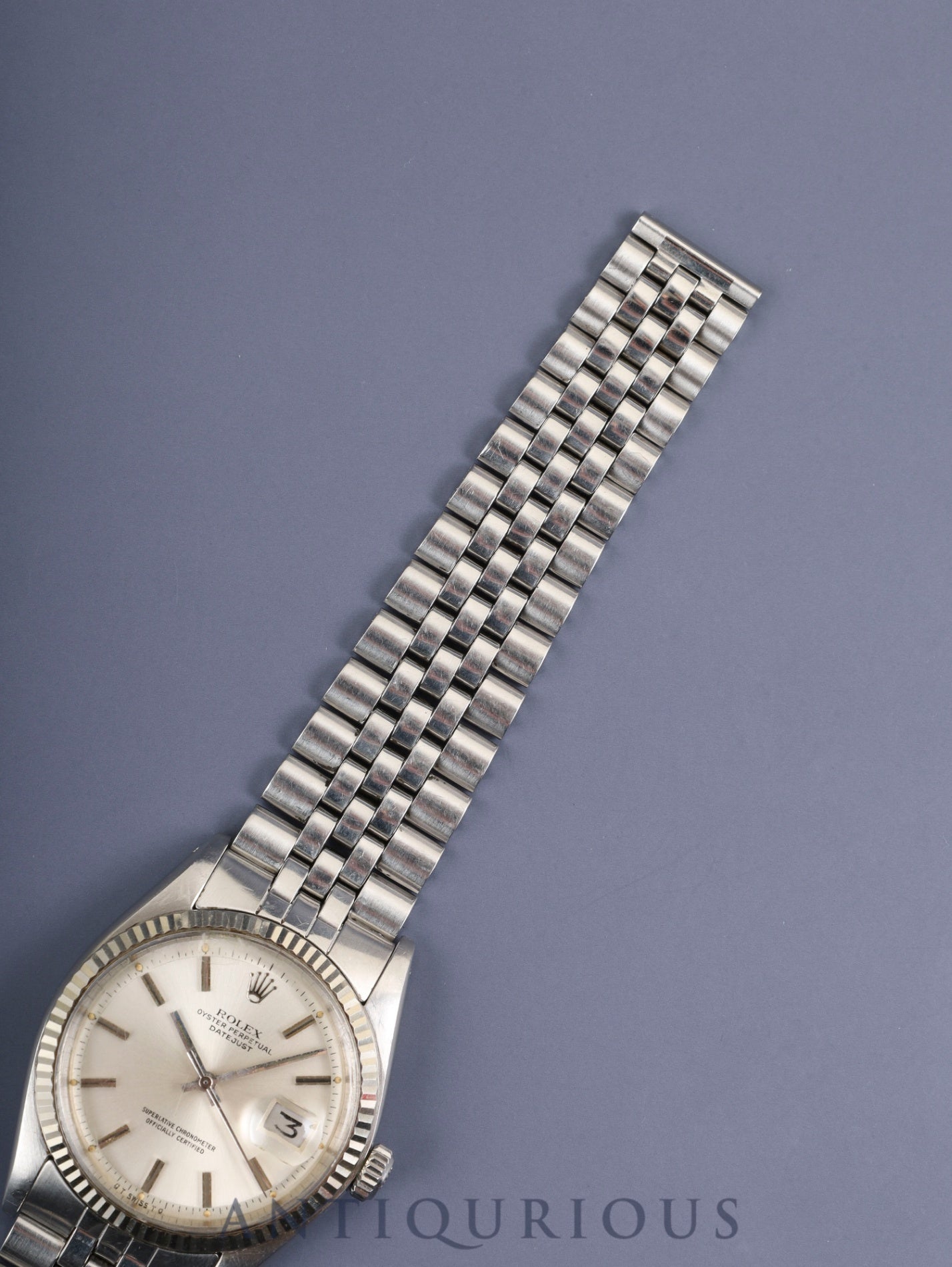 Rolex Datejust 1601 Automatic Caliber 1570 Stainless Steel/White Gold Stainless Steel Silver Dial No. 36 (1972) Overhauled