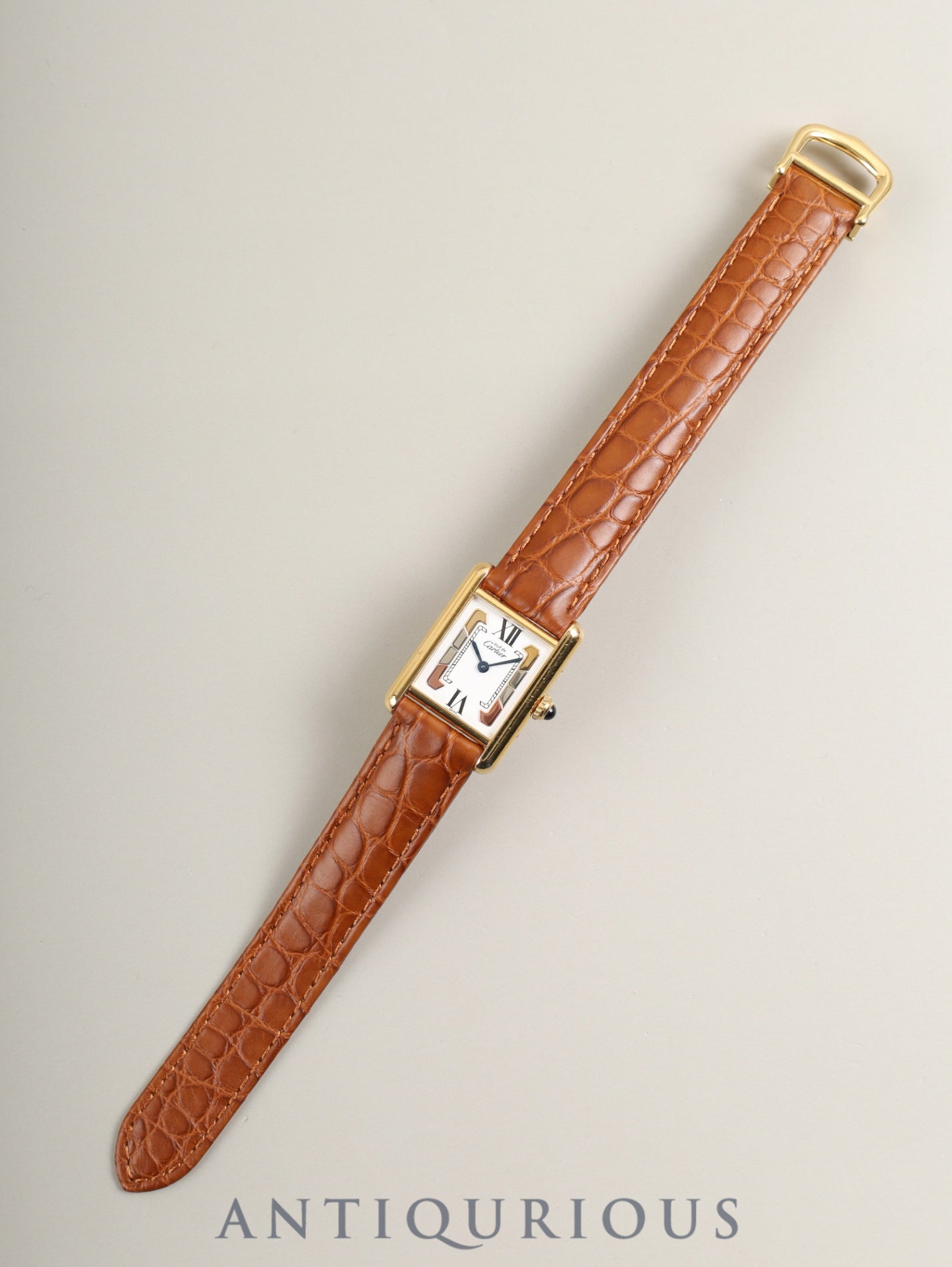 カルティエ マストタンク SM 5057001 クォーツ Cal.- SV925 革 純正Dバックル(GP)サイドトリニティ文字盤(SWISS表記)カルティエブティックにてコンプリートサービス済み