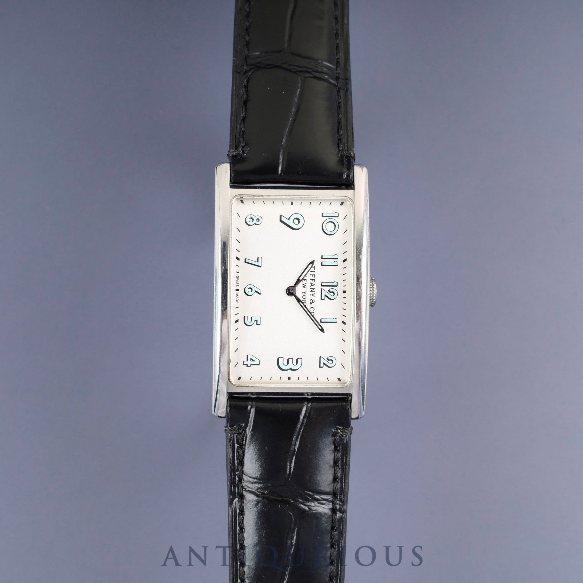 Tiffany East West 37447102 Quartz SS Leather Third party buckle (SS) Silver Arabic dial Box Warranty (2017) Overhauled