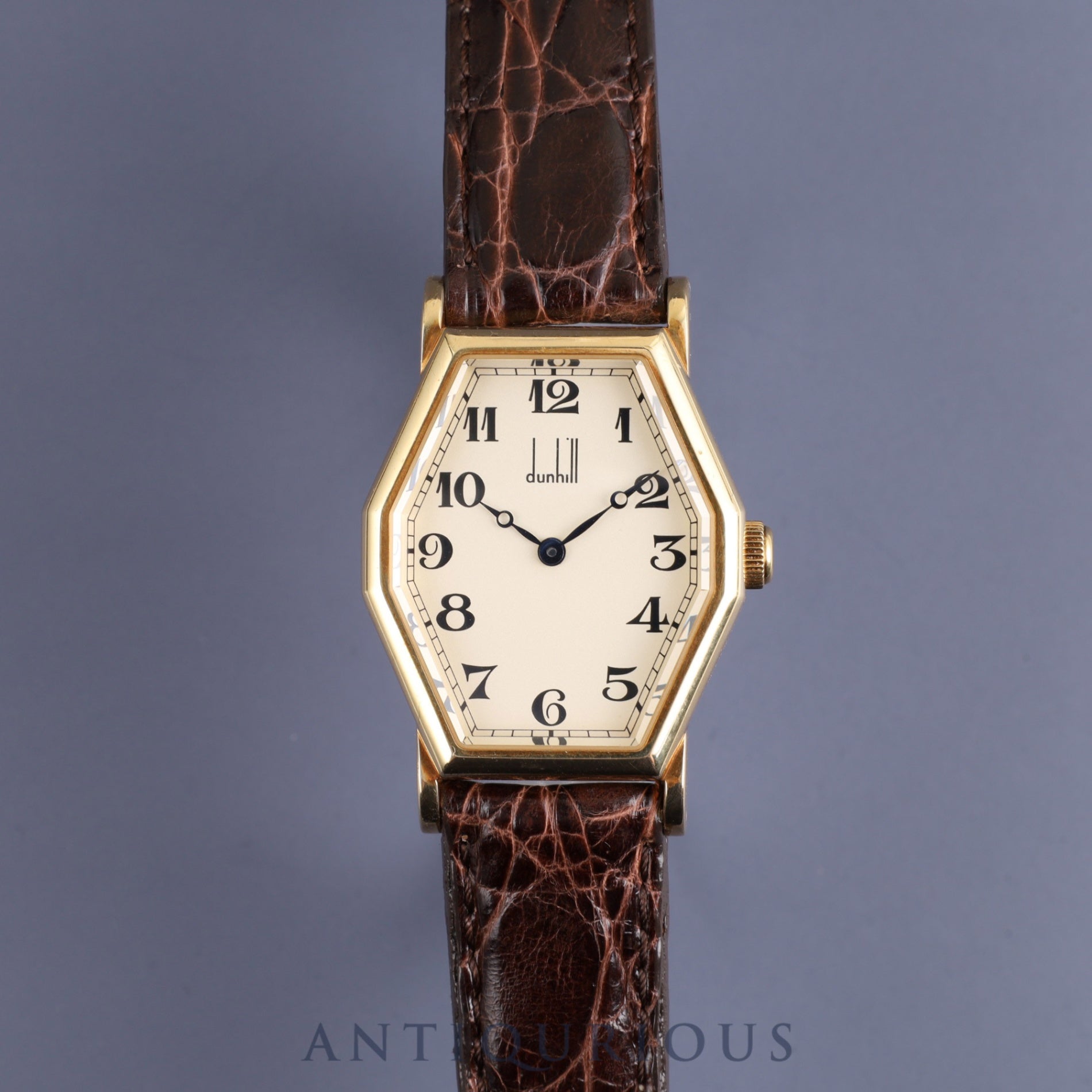Dunhill Centenary Octagon 100th Anniversary Model Hand-wound Cal.- 750 Leather Genuine Buckle (750) Silver Dial Box Warranty (unsigned) Limited to 250 pieces Overhauled
