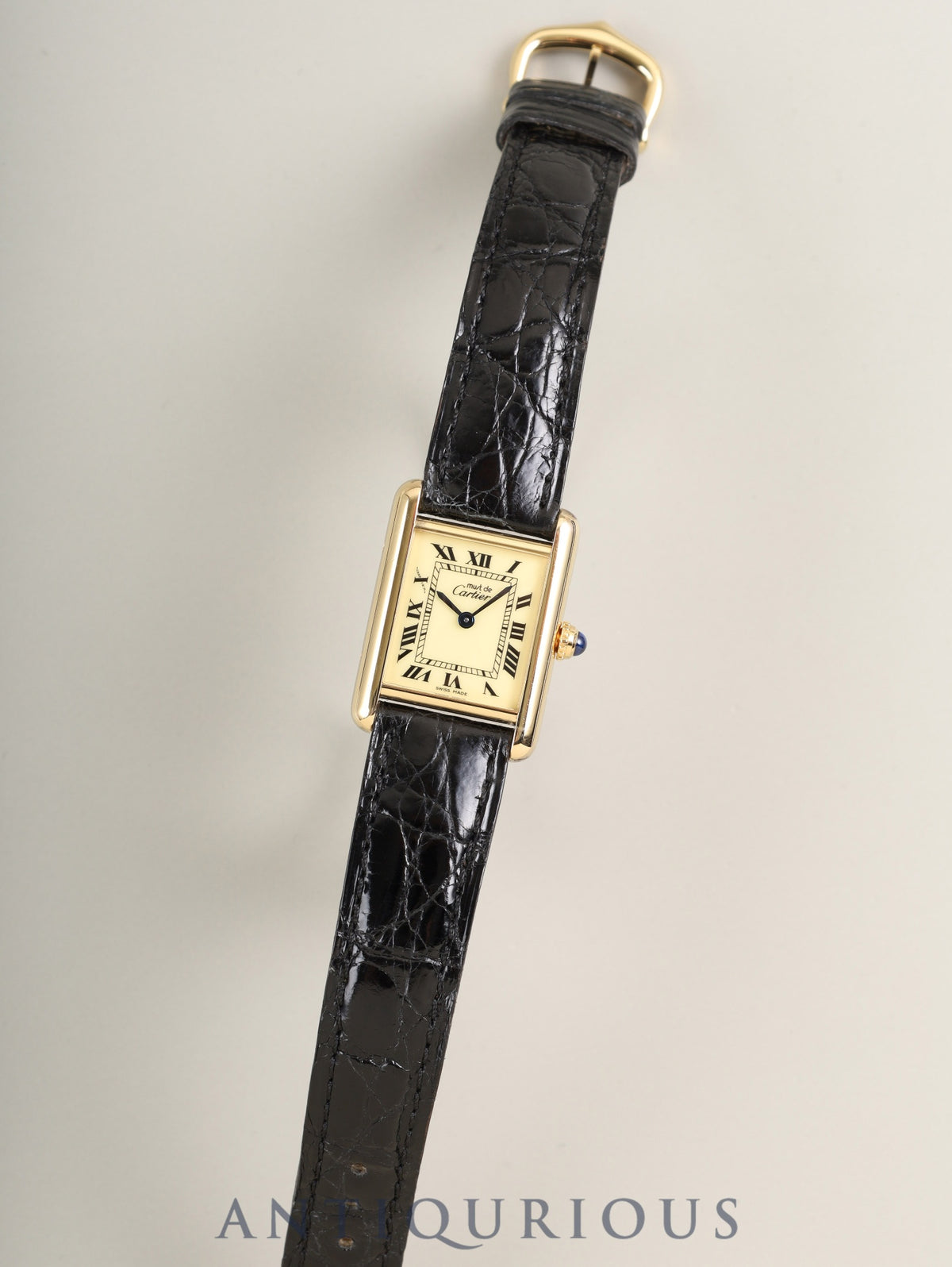 Cartier Must Tank SM 1613 Quartz Caliber - SV925 with genuine leather strap and genuine pin buckle (GP). Ivory Roman dial (SWISS MADE inscription). Circa 1996-1998. Completely serviced at a Cartier boutique.