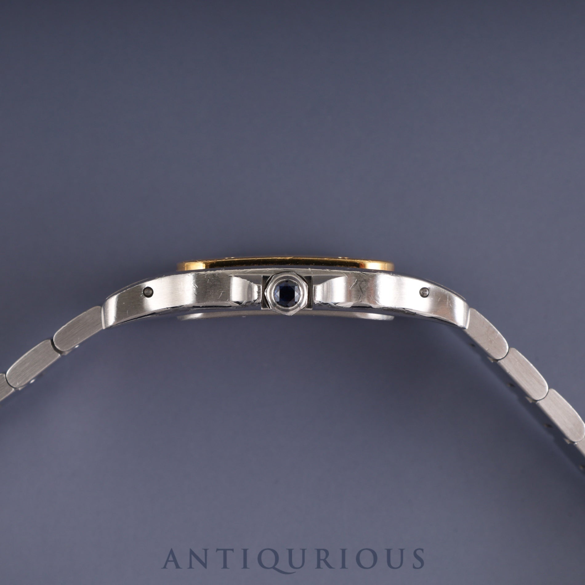 Cartier Santos Galbee LM W20011C4 / 1566 Quartz Caliber 687 Stainless Steel/Yellow Gold Ivory Roman Dial Overhauled