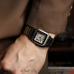 カルティエ サントス ガルベ LM W20060D6 / 1564 クォーツ Cal.687 SS SS ホワイトローマン文字盤 修理証明書(2024年)オーバーホール済み カルティエブティックにてアフターサービス済み