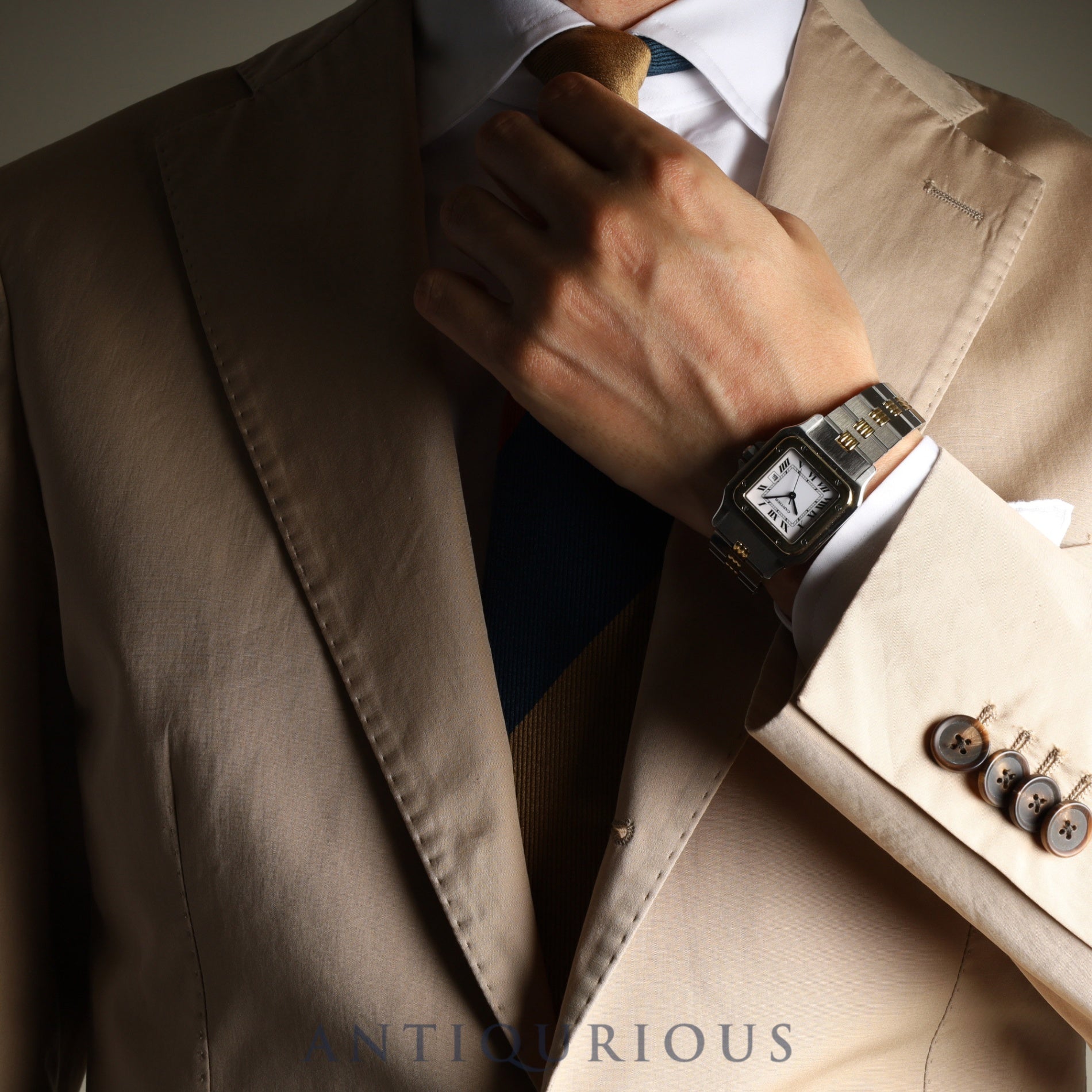 カルティエ サントス カレ LM 2961 自動巻き SS/YG SS/YG ホワイトローマン文字盤 カルティエブティックにてコンプリートサービス(フルメンテナンス)済み