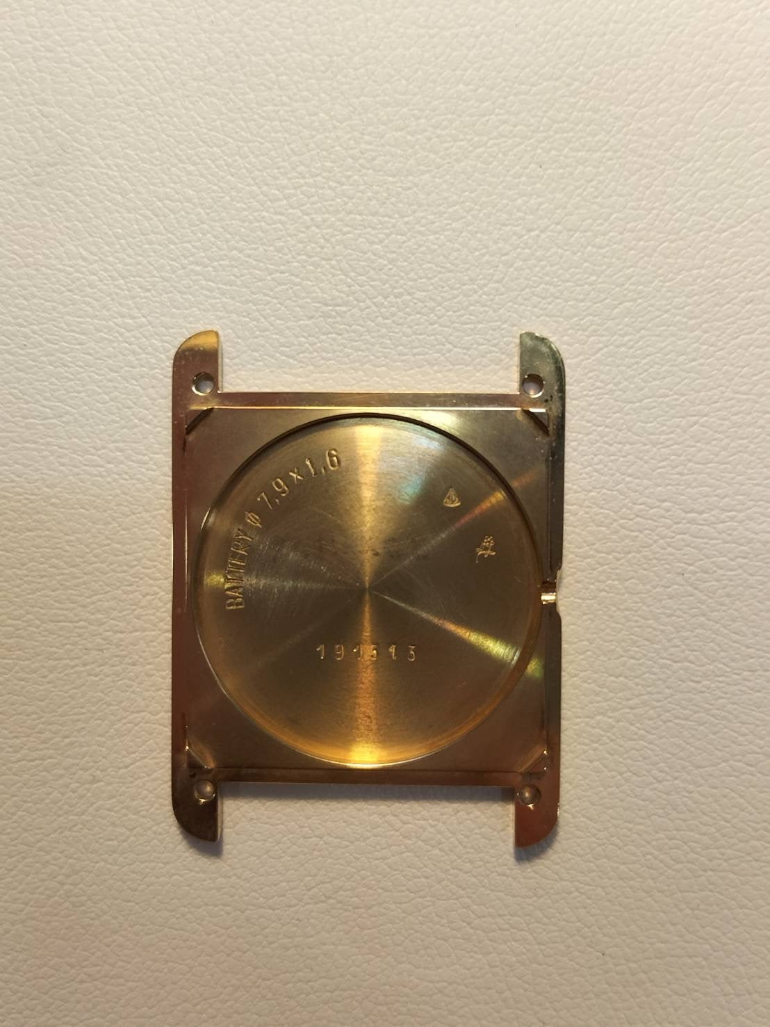 CARTIER MUST TANK LM 1615 Quartz Cal.90 SV925 Leather Genuine D-buckle (GP) Trinity dial Overhauled