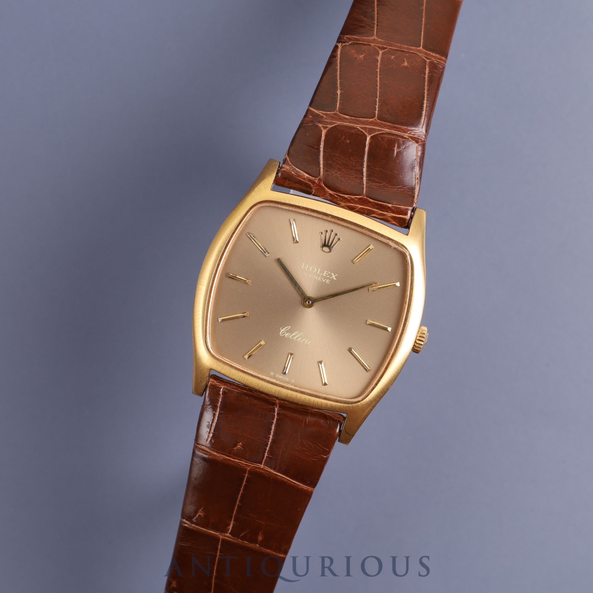 ロレックス チェリーニ 3805 手巻き Cal.1600 750 純正革ベルト 純正尾錠(GP)シャンパン文字盤 38番 1973年 オーバーホール済み