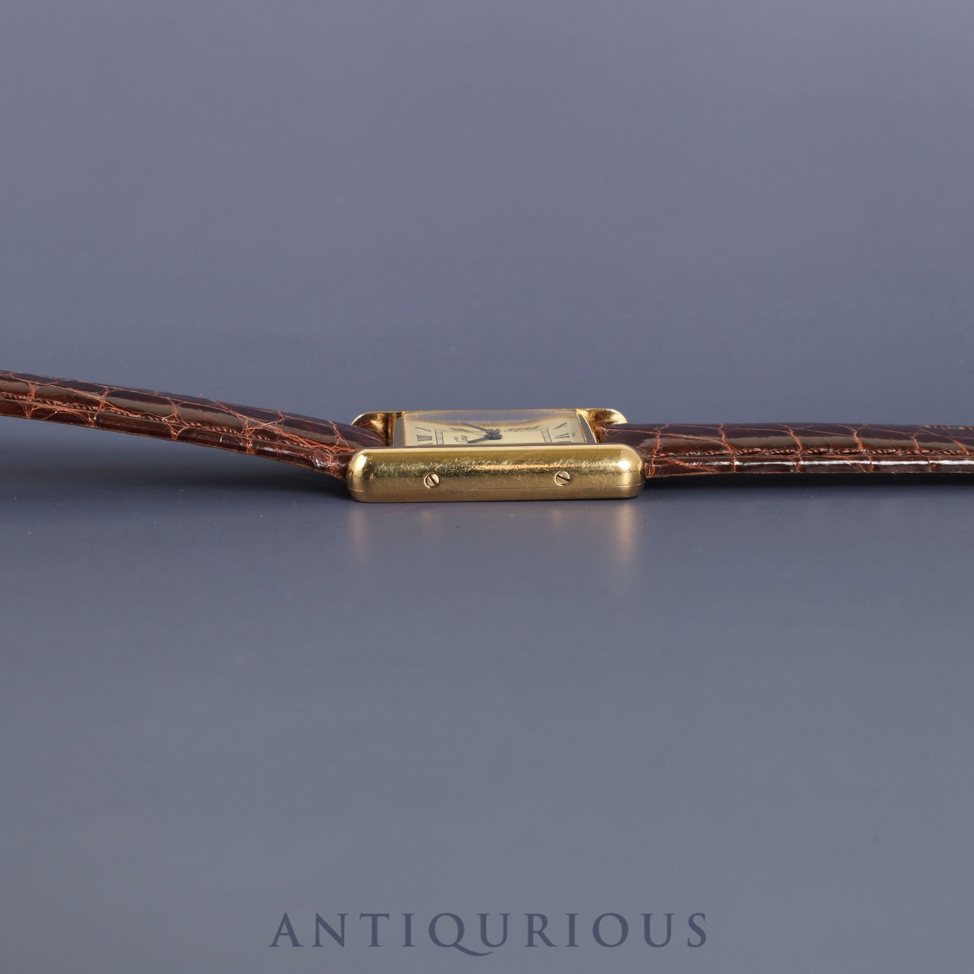 カルティエ マストタンク SM W1003154/1613 クォーツ Cal.057 SV925 革 純正Dバックル(GP)アイボリーローマン文字盤 箱 保証書(無記名/2009年)オーバーホール済み