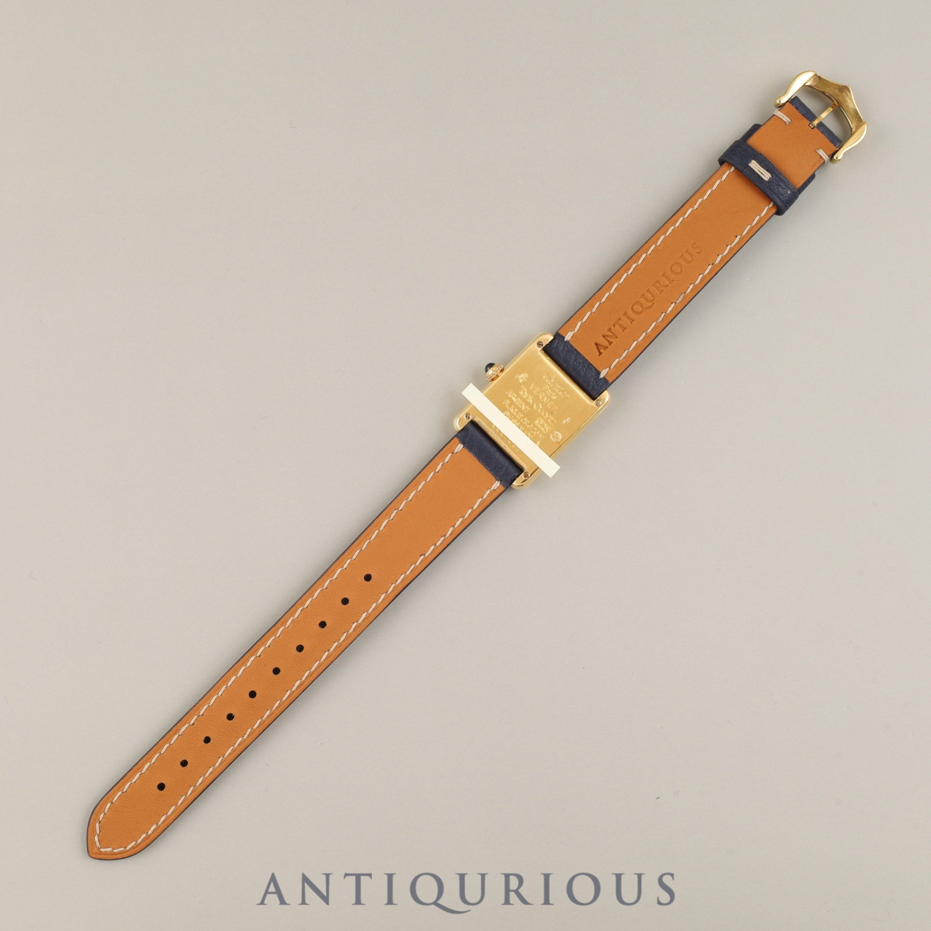 カルティエ マストタンク SM 5057001 クォーツ Cal.- SV925 革 純正尾錠(GP)アイボリーローマン文字盤 カルティエブティックにてコンプリートサービス(フルメンテナンス)済み 新品仕上げ済み