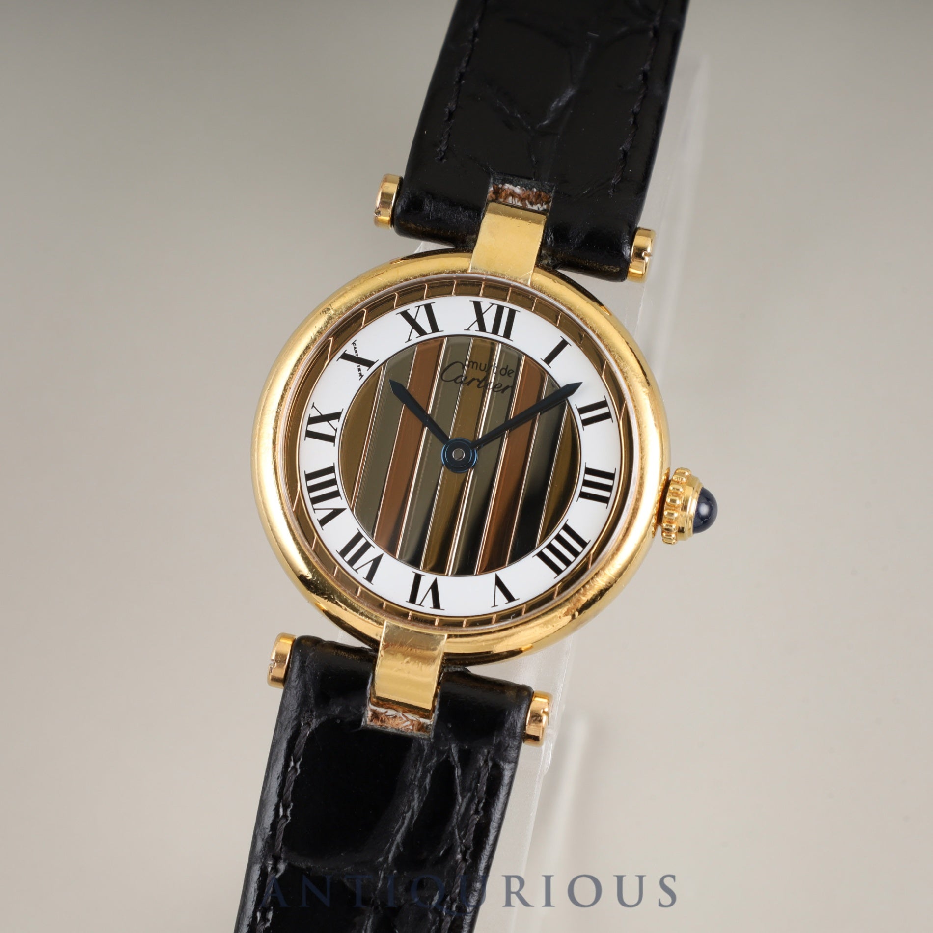 Cartier Must Vendôme VLC SM 590004 Quartz SV925 Genuine buckle (GP) Front Trinity dial Box, booklet, warranty card (1989) Complete service completed at a Cartier boutique