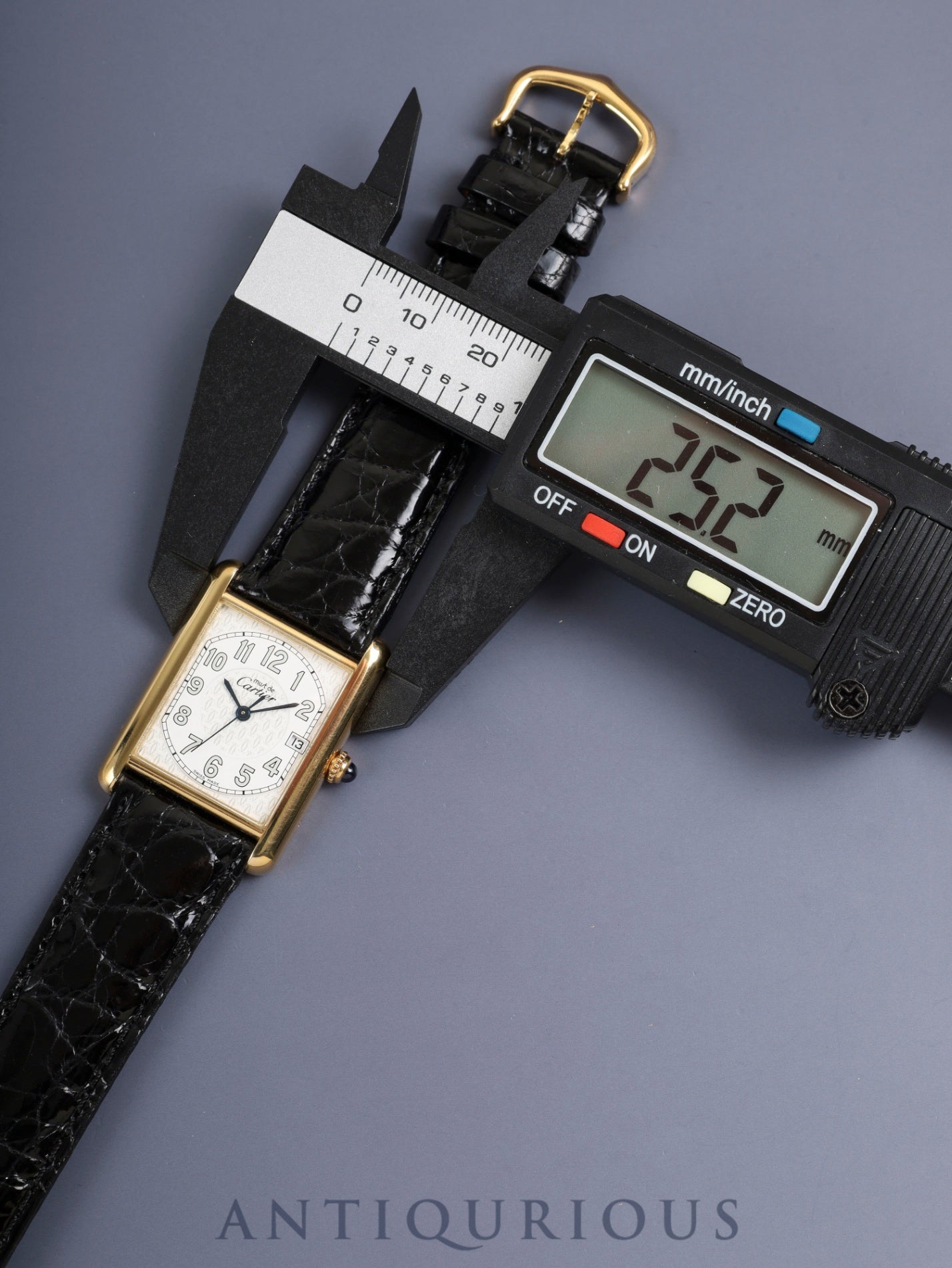 カルティエ マストタンク GM(XL) 2413 クォーツ Cal.87 SV925 革 純正ピンバックル(GP) テレフォンアラビア文字盤 (SWISS MADE表記) 箱 オーバーホール済み