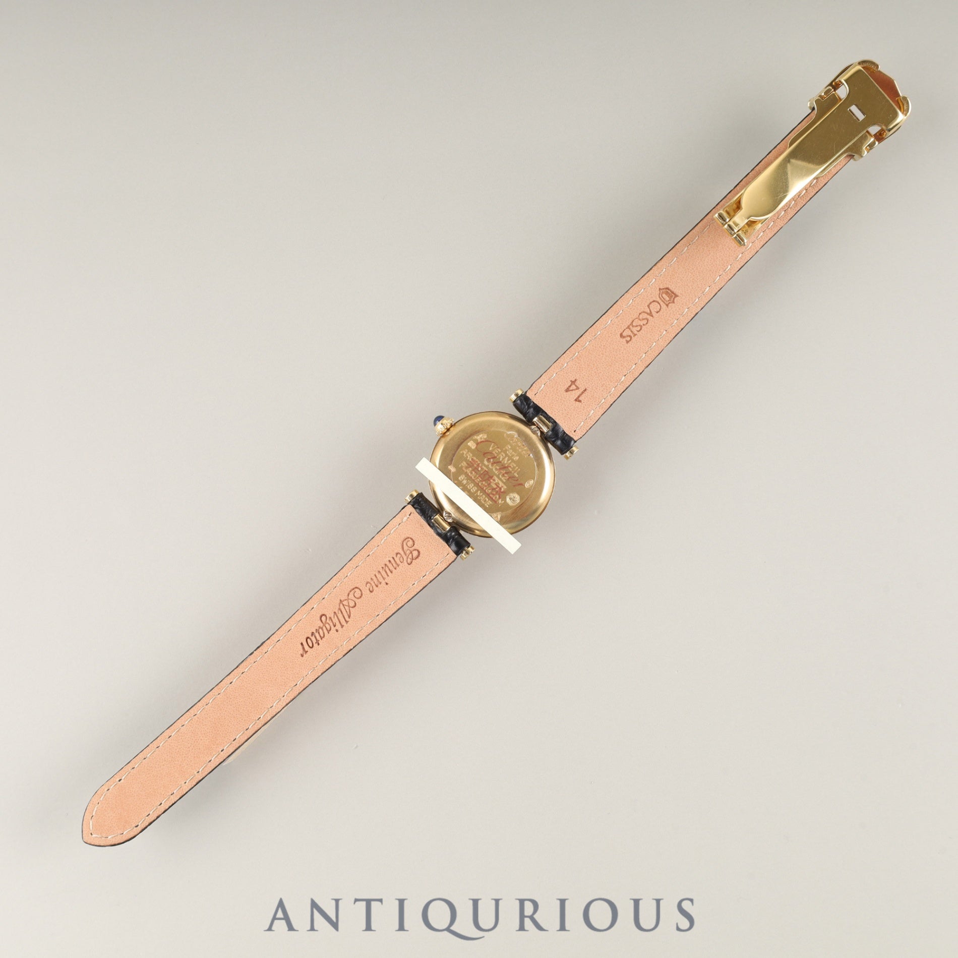 カルティエ マスト ヴァンドーム VLC SM 590004 クォーツ Cal.690 SV925 革 純正Dバックル(GP) オパラン文字盤 オーバーホール済み