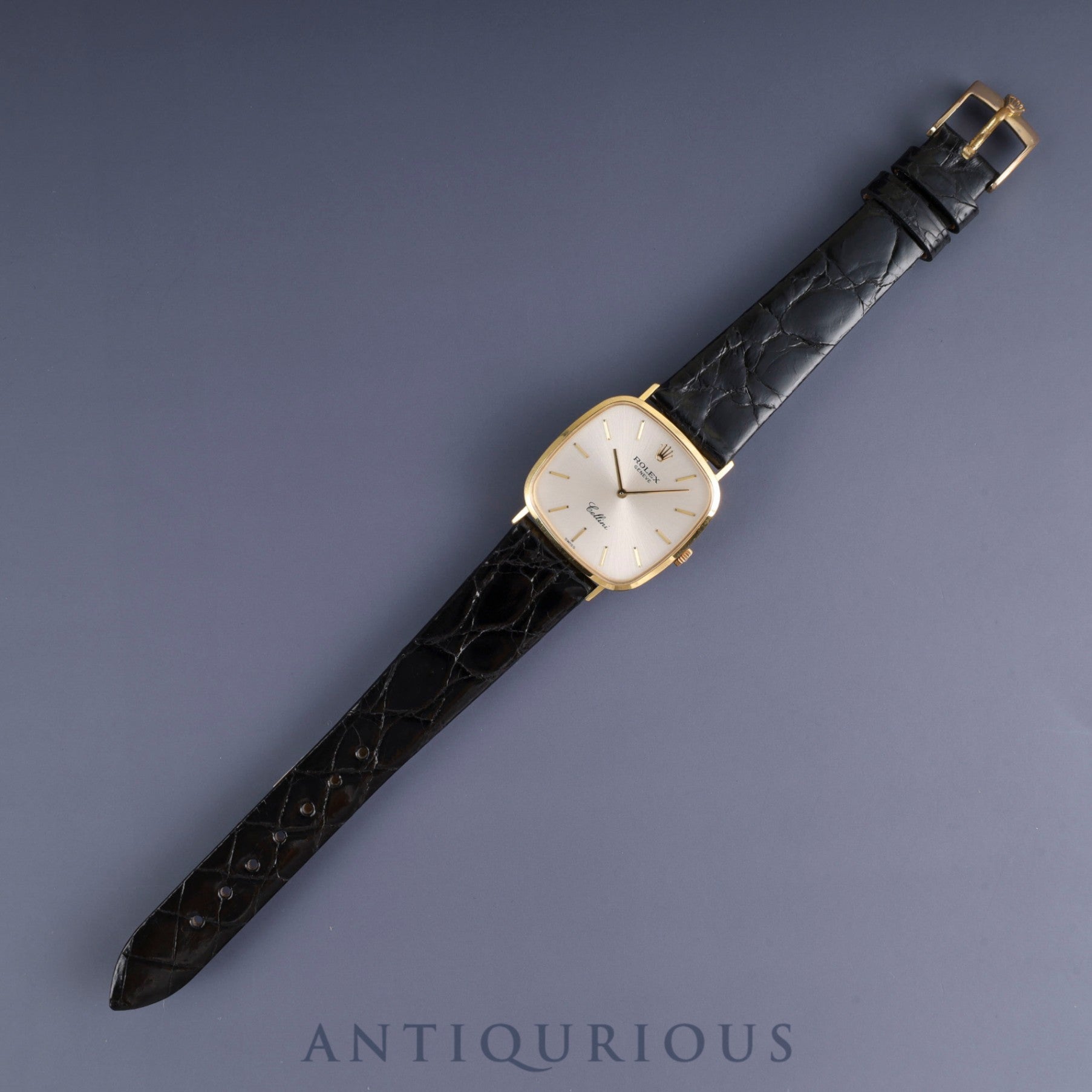 Rolex Cellini 4114/8 Manual Winding Caliber 1602 18K Leather Strap with Genuine GP Buckle Silver Dial K Serial (2001) Overhauled