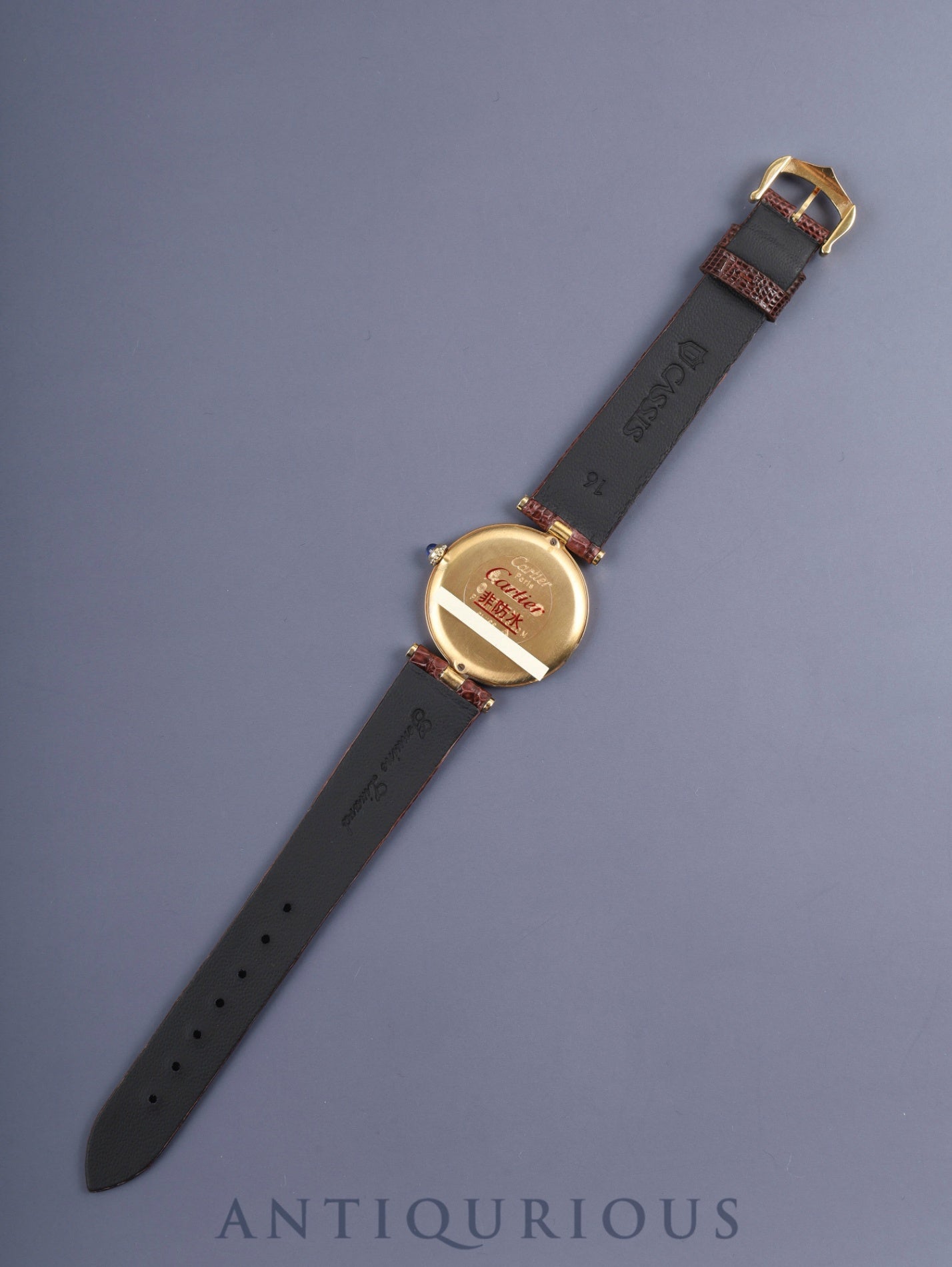 カルティエ マスト ヴァンドーム VLC LM クォーツ SV925 革 純正尾錠(GP)ボルドー文字盤 ガーネットダイアル カルティエブティックにてコンプリートサービス済み