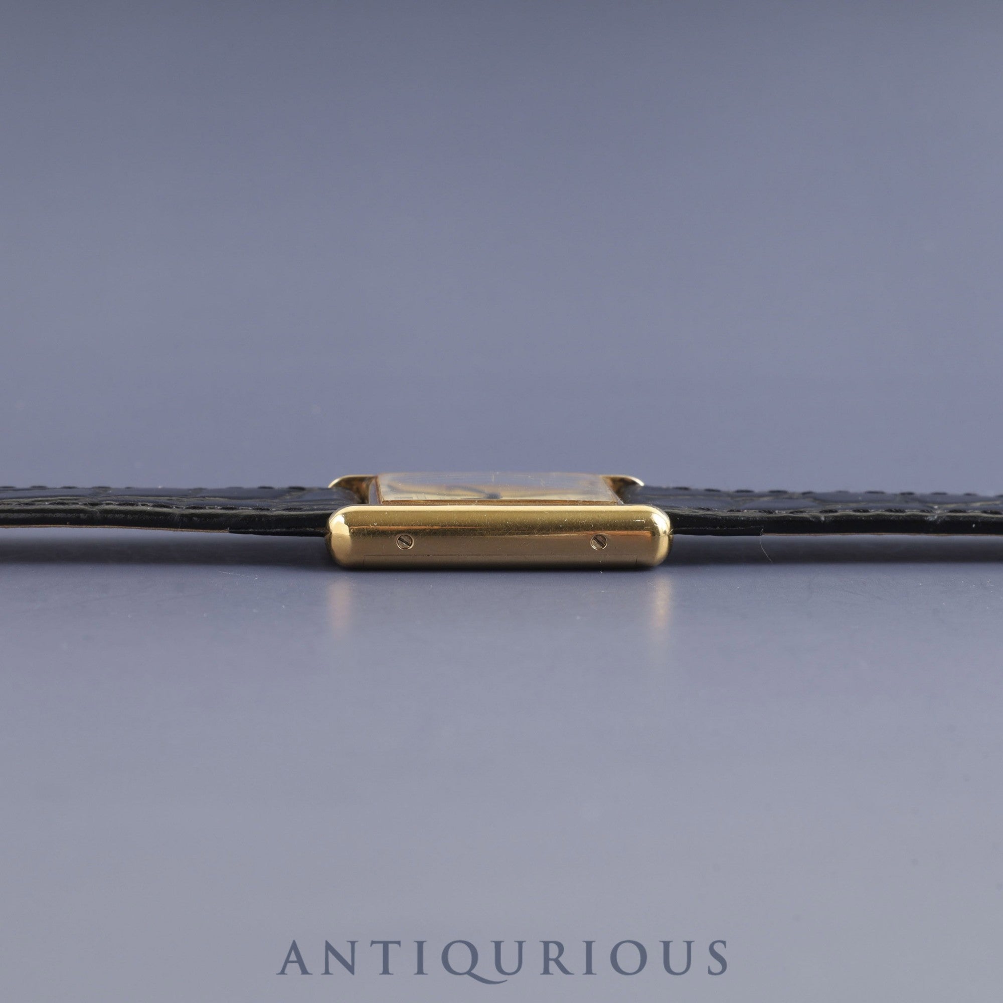 Cartier Must Tank LM Manual Winding Caliber - SV925 Leather Strap with Genuine GP Buckle, Ivory Roman Dial, Circa 1976-1981, Overhauled