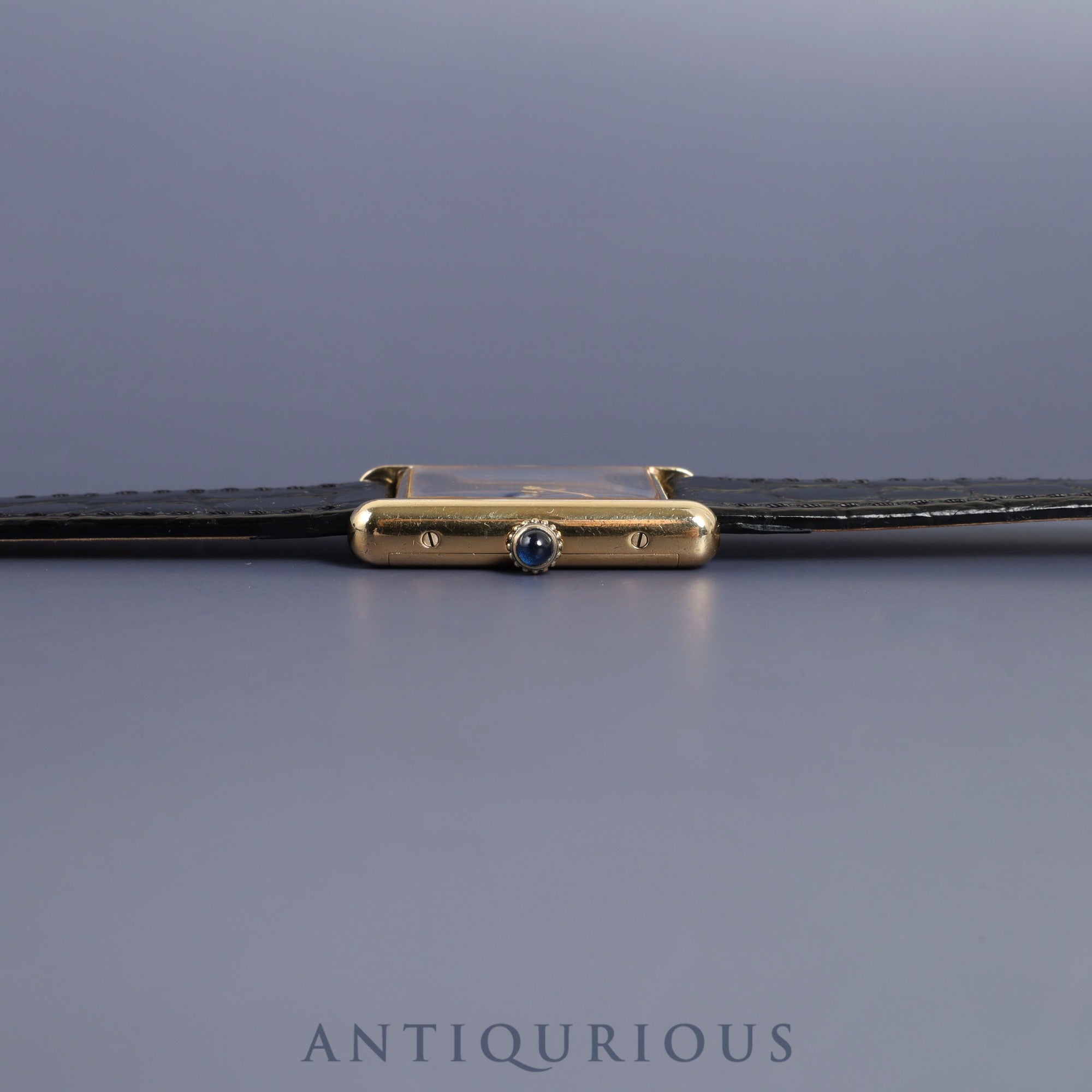 Cartier Must Tank LM Manual winding Cal.78-1 SV925 Leather Genuine buckle (GP) Lapis lazuli dial Overhauled
