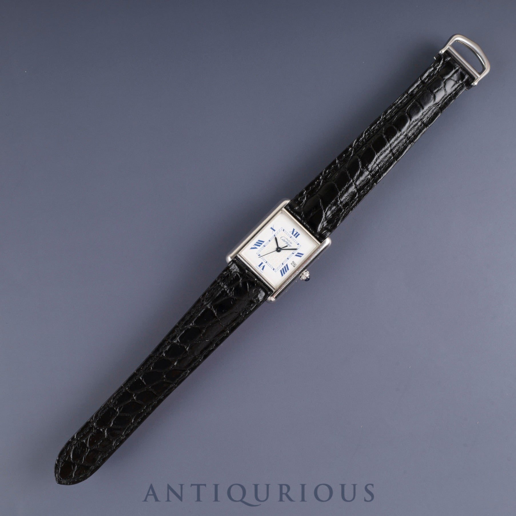 カルティエ マストタンク GM(XL) W1014154/2414 クォーツ Cal.687 SV925 革 純正Dバックル(SS) ホワイト飛びローマン文字盤 オーバーホール済み