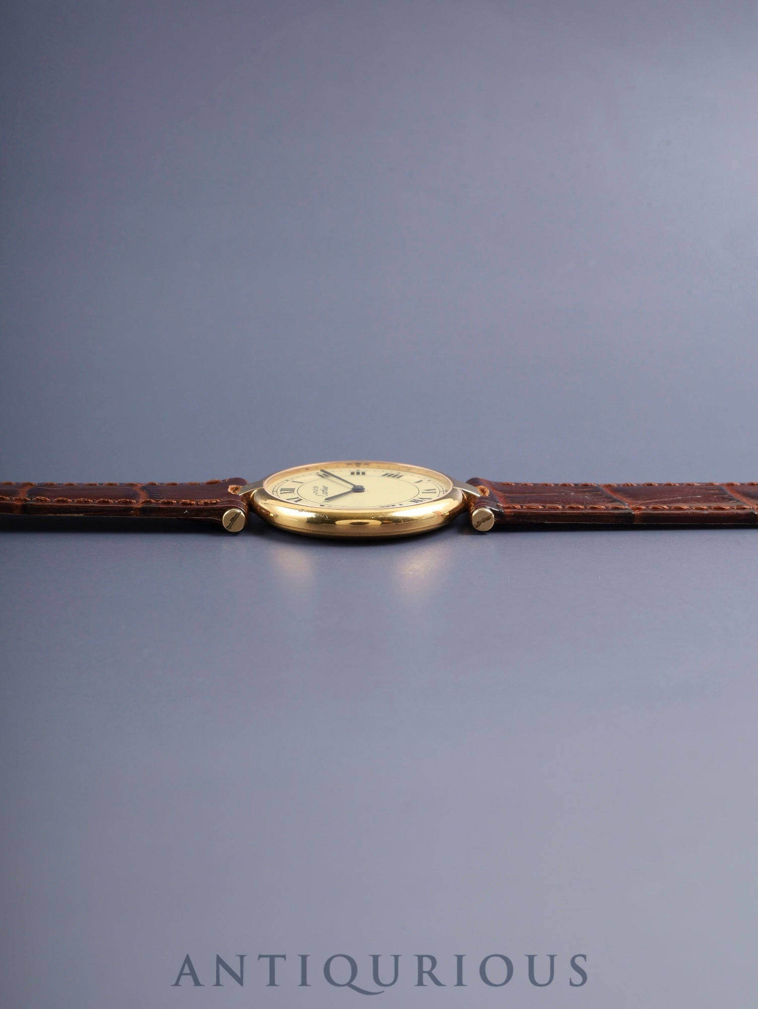 カルティエ マスト ヴァンドーム VLC LM W1001853 / 590003 クォーツ Cal.90 SV925 革 純正尾錠(GP)アイボリーローマン文字盤 オーバーホール済み