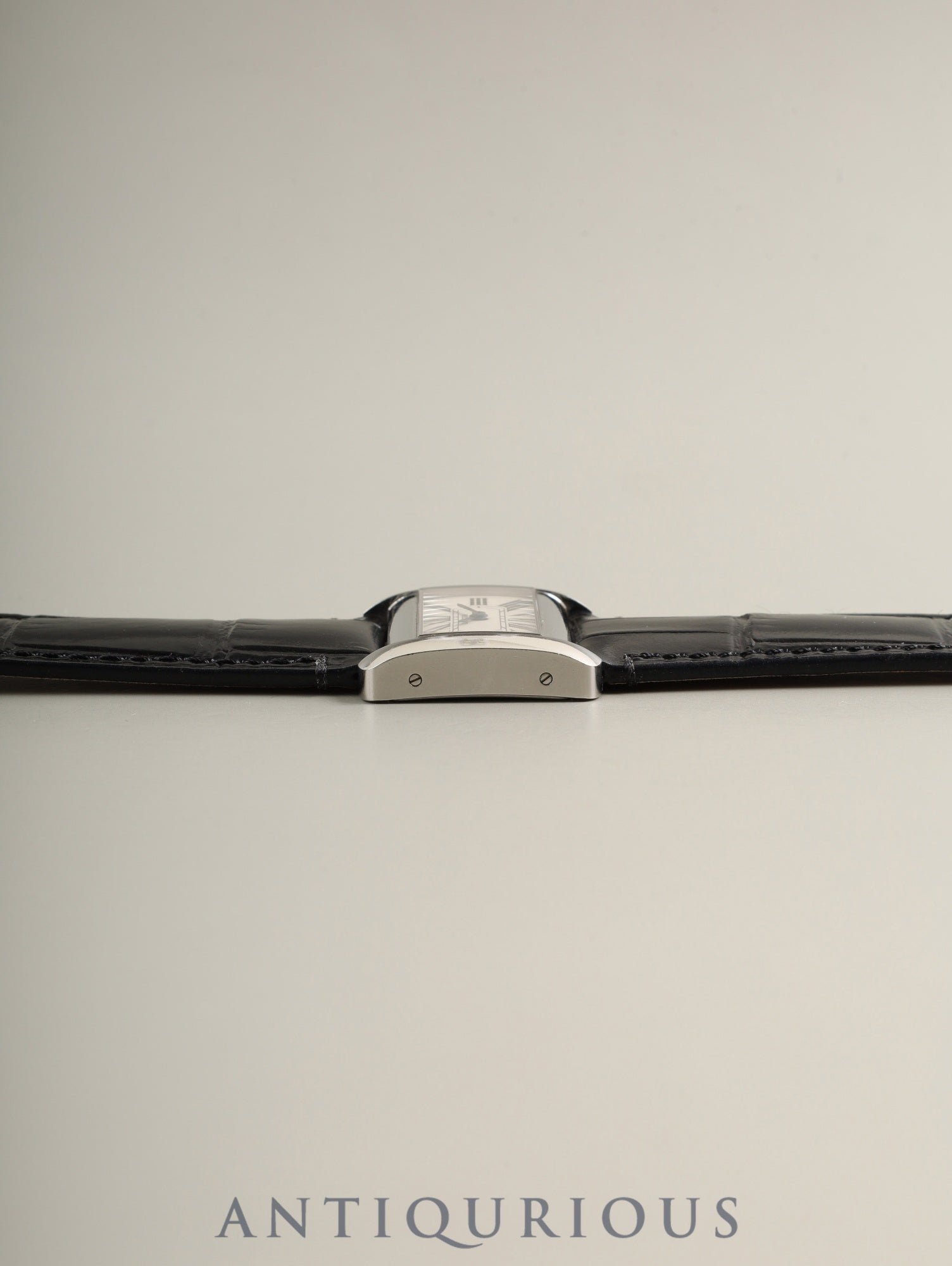 Cartier Tank Divan Mini W6300255 / 2599 Quartz Cal.157 SS Leather Non-OEM Pin Buckle (SS) Silver Roman Dial Overhauled