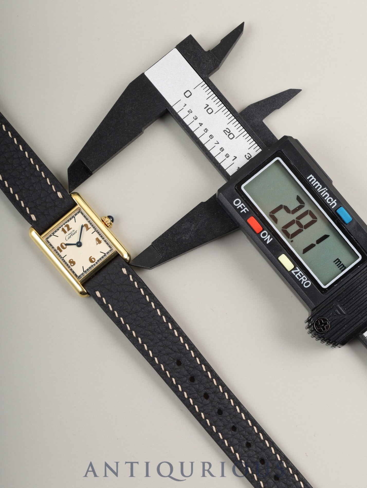 カルティエ マストタンク SM 5057001 クォーツ Cal.057 SV925 革 純正尾錠(GP)飛びアラビアCC文字盤 1982年頃~1995年頃 オーバーホール済み 新品仕上げ済み