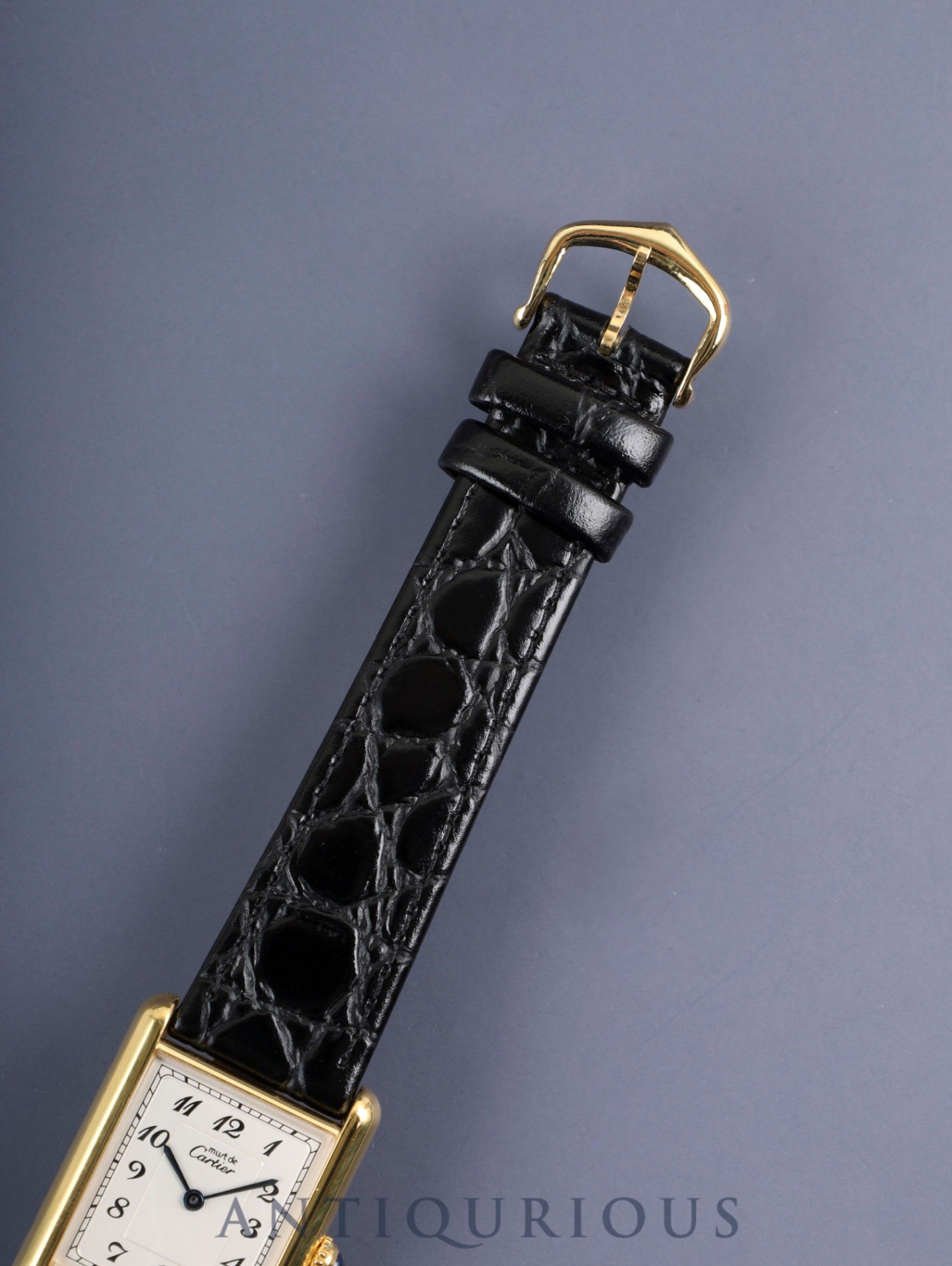 カルティエ マストタンク LM 590005 クォーツ Cal.90 SV925 革 純正尾錠(GP) アラビア文字盤 オーバーホール済み 新品仕上げ済み