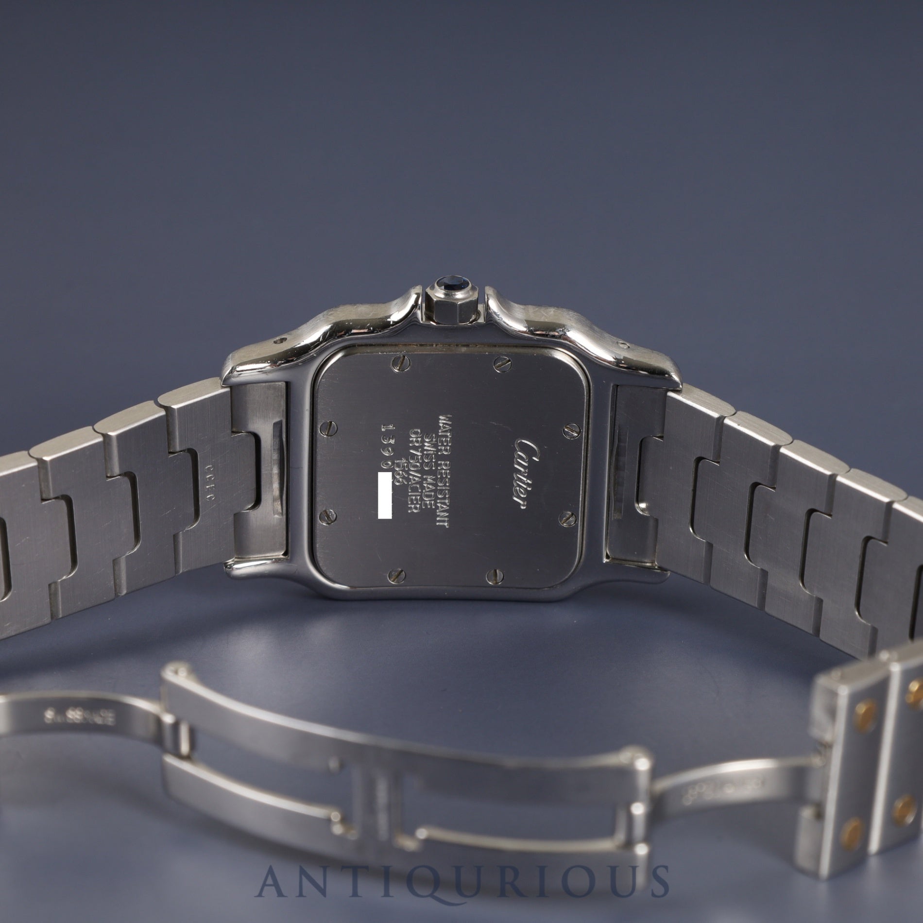 Cartier Santos Galbee LM W20011C4 / 1566 Quartz Caliber 687 Stainless Steel/Yellow Gold Ivory Roman Dial Overhauled